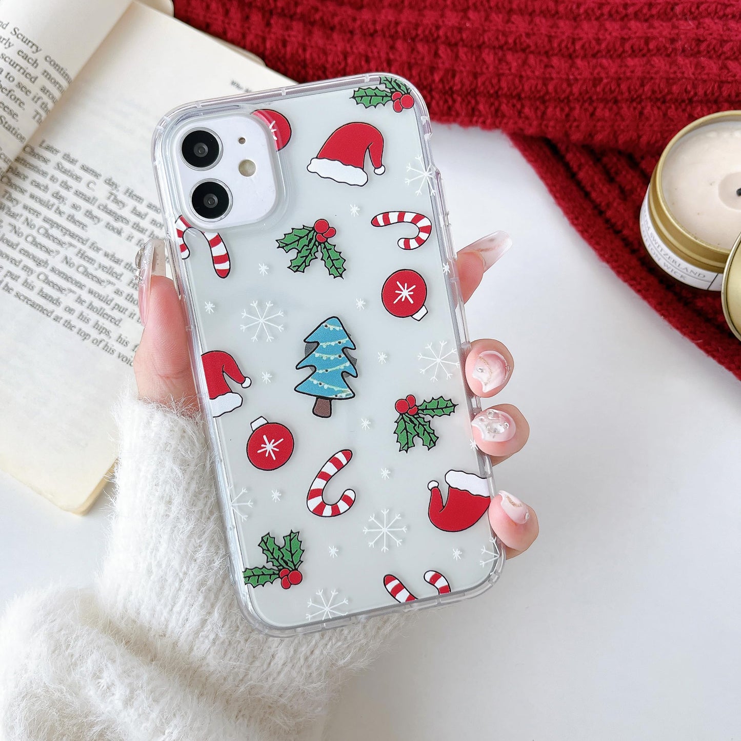 RALEAVO for iPhone 16 Christmas Case Clear Cute Snowflakes Pattern,White | for iPhone 16 Case Christmas Cute Snowflakes Design,Winter Holiday Cover,Transparent Soft TPU Shockproof Protective