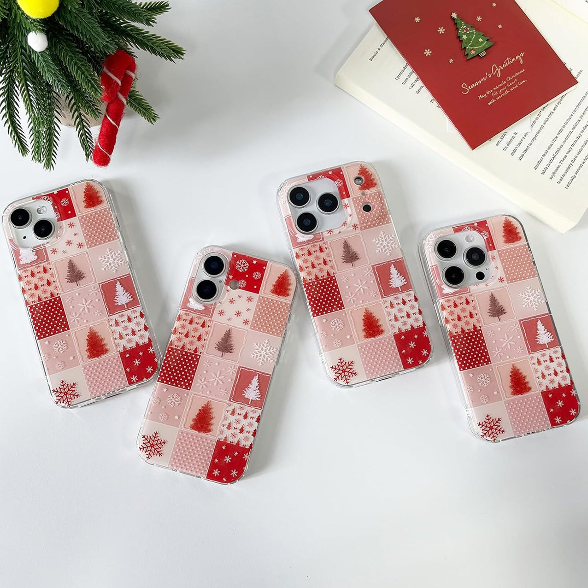 ZTOFERA Cute Aesthetic Case for iPhone 16-Christmas | Drop Protection/Slim and Glossy/Soft TPU Shockproof Phone Cover for Women Girls