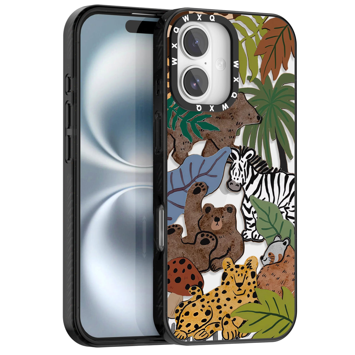 for iPhone 16 pro max Graffiti of Cartoon Animal Clear Phone Case | TPU+PC Premium Painted Anti-Drop Phone Case Superior Shock Absorption Military-Grade Drop Protection cover