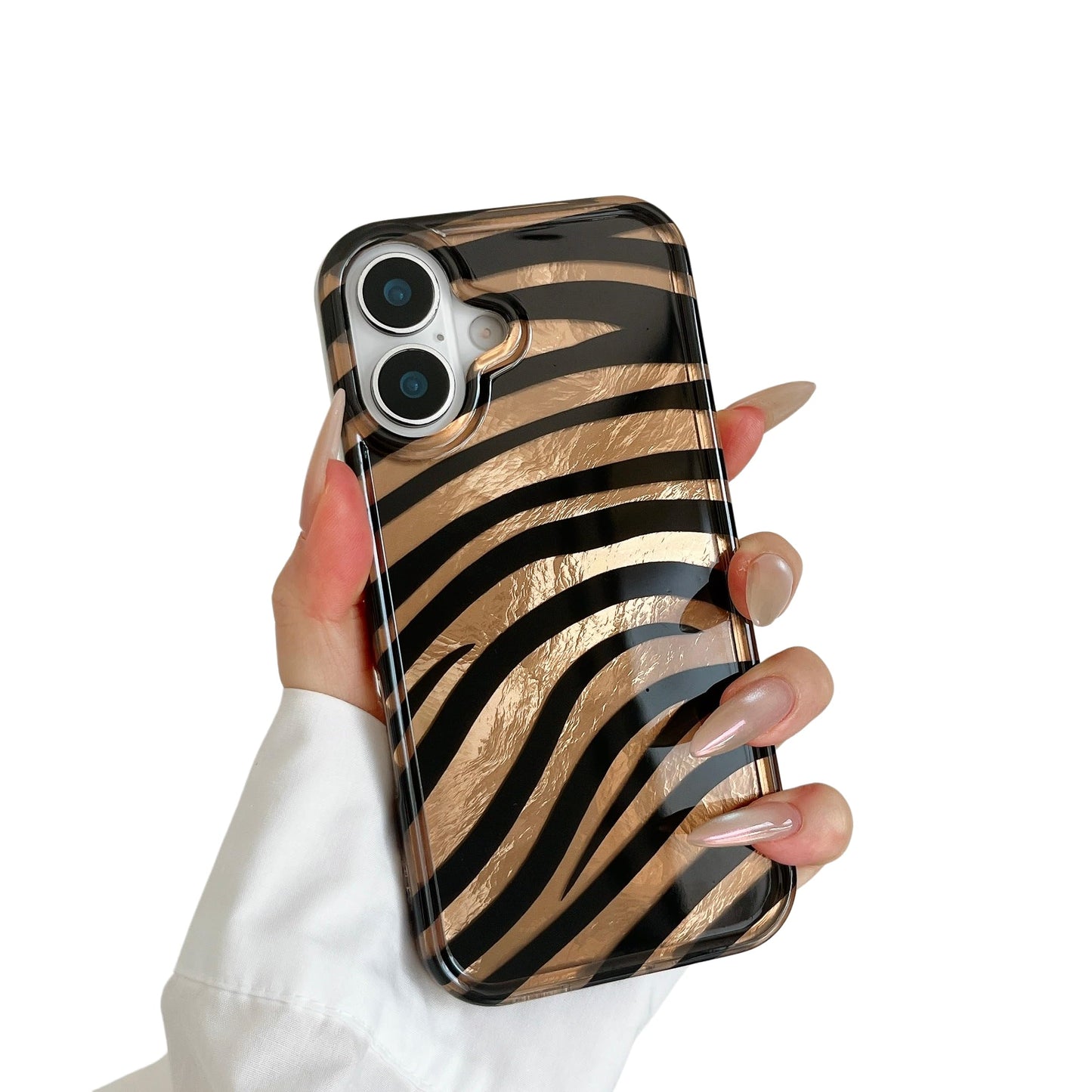 for iPhone 17 Pro Glitter Leopard Print Phone Case, Sparkly Cheetah Animal Pattern Clear Soft TPU Shockproof Protective Cover for Women Girls (Zebra Stripe, for iPhone 17 Pro)