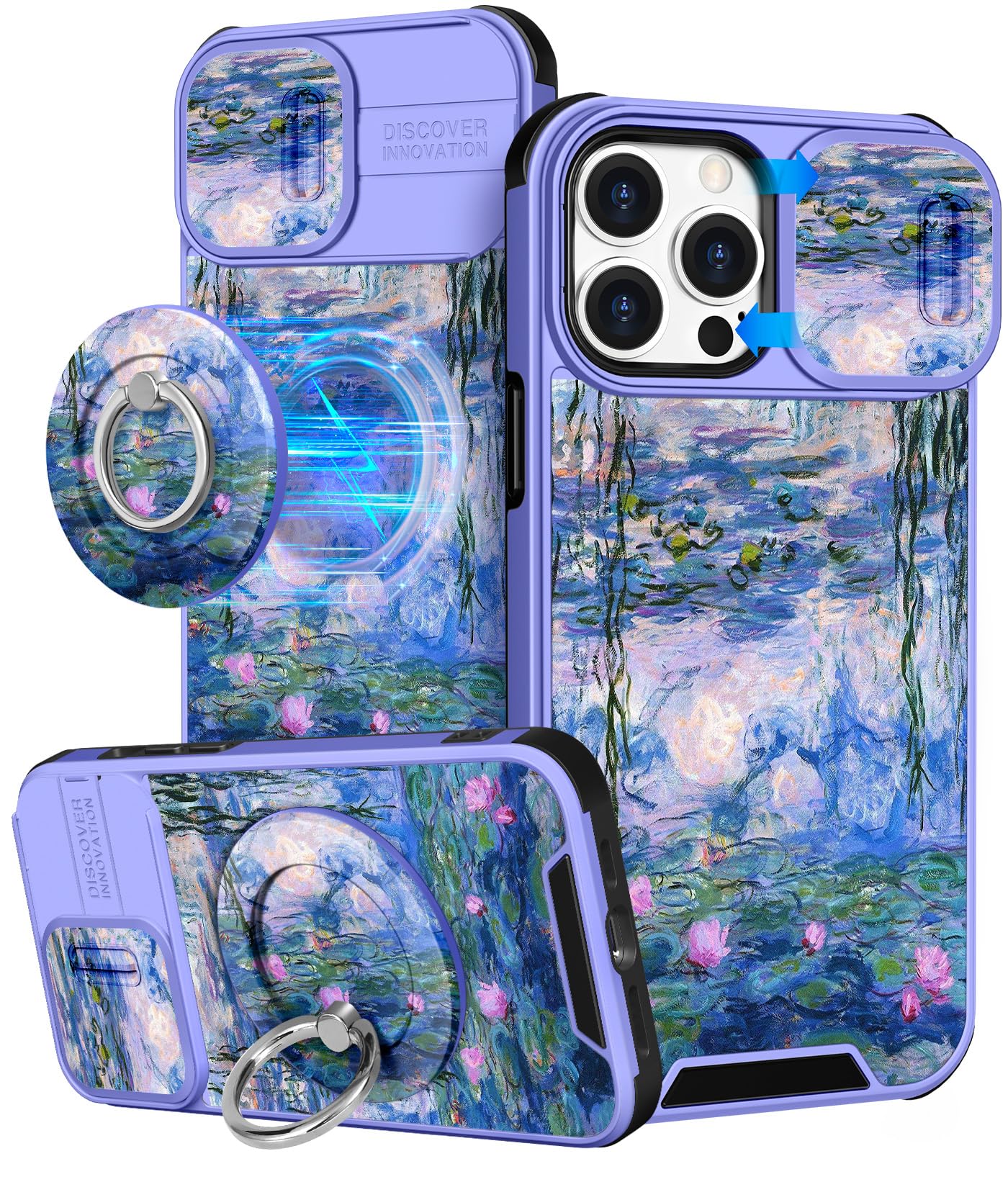 Buleens for iPhone 17 Pro Max Case 6.9 Inch - with Ring Stand & Camera Cover Aesthetic Cute Designed for Women Girls Girly Cartoon Kawaii Dogs Phone Case for iPhone 17 Pro Max Compatible with Magsafe