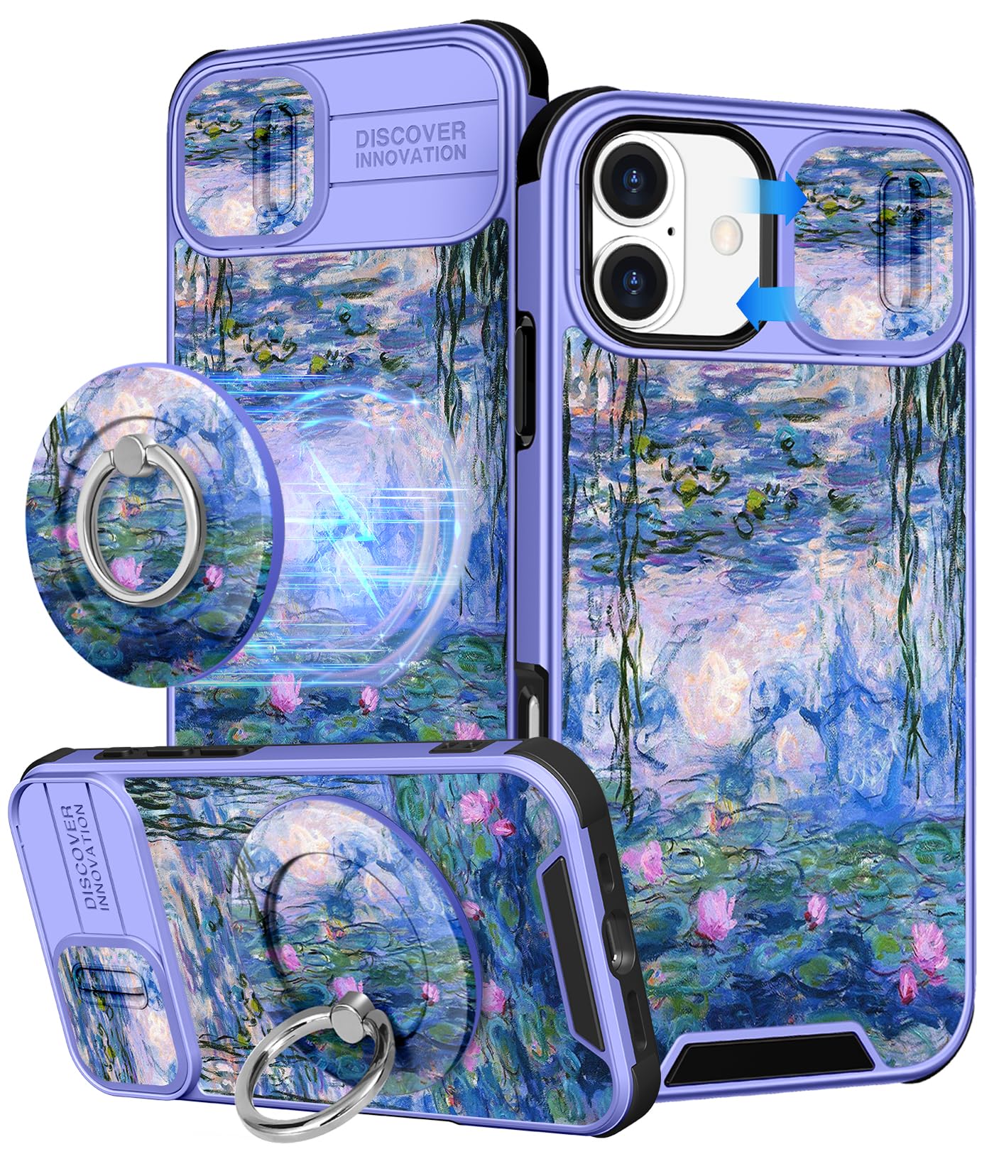 Buleens for iPhone 17 Pro Max Case 6.9 Inch - with Ring Stand & Camera Cover Aesthetic Cute Designed for Women Girls Girly Cartoon Kawaii Dogs Phone Case for iPhone 17 Pro Max Compatible with Magsafe