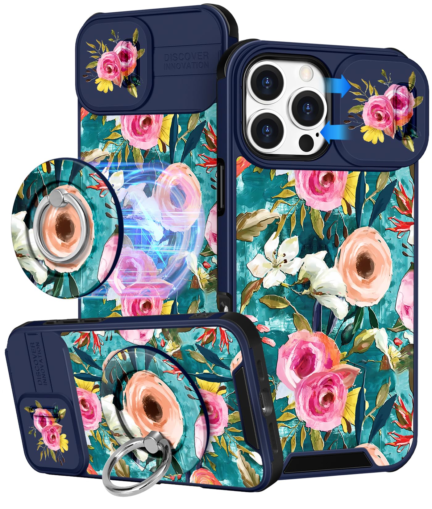 Buleens for iPhone 17 Pro Max Case 6.9 Inch - with Ring Stand & Camera Cover Aesthetic Cute Designed for Women Girls Girly Cartoon Kawaii Dogs Phone Case for iPhone 17 Pro Max Compatible with Magsafe