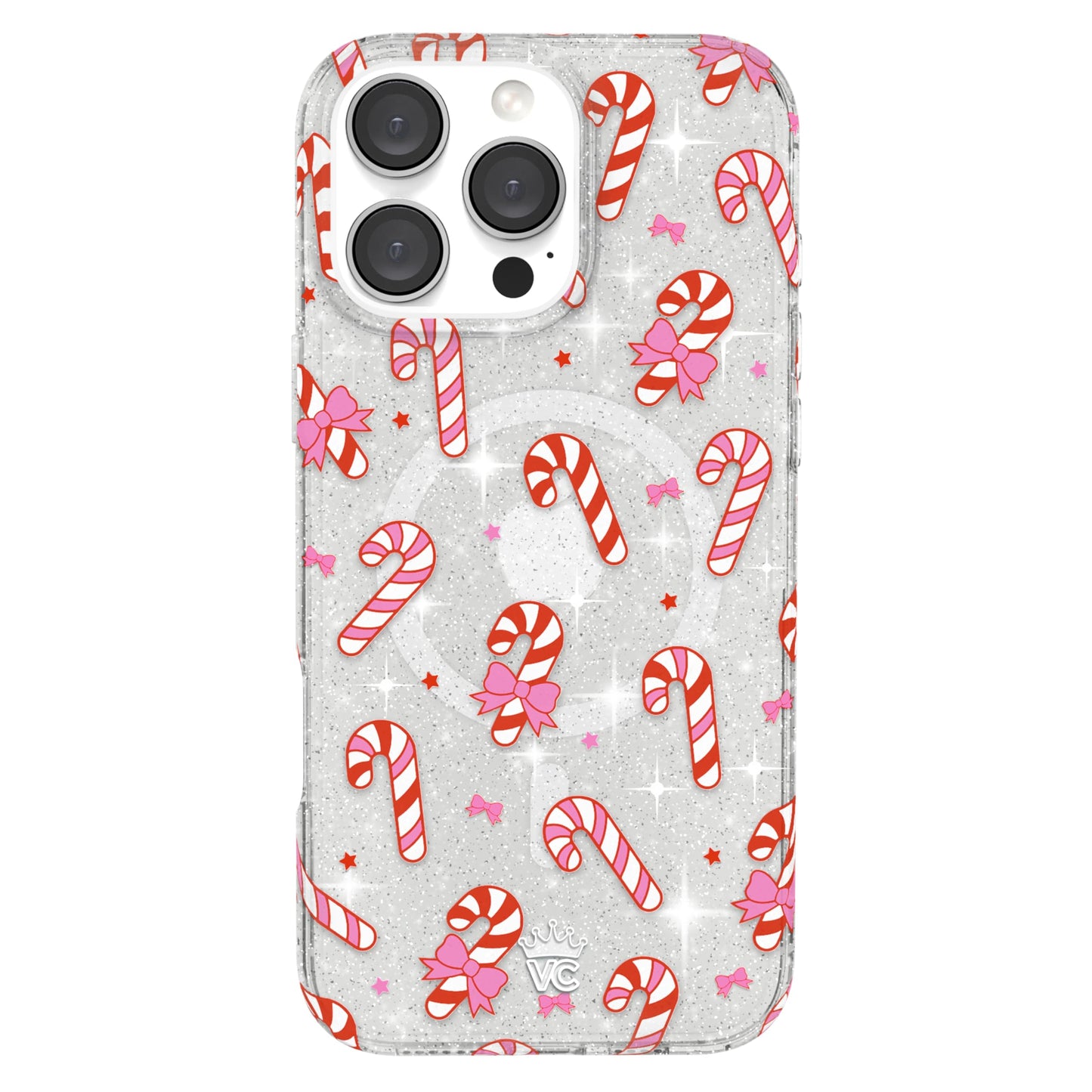 VELVET CAVIAR Christmas Phone Case for iPhone 16 - Compatible with MagSafe [10ft Drop Tested] - Holiday Peppermint Glitter Winter Theme