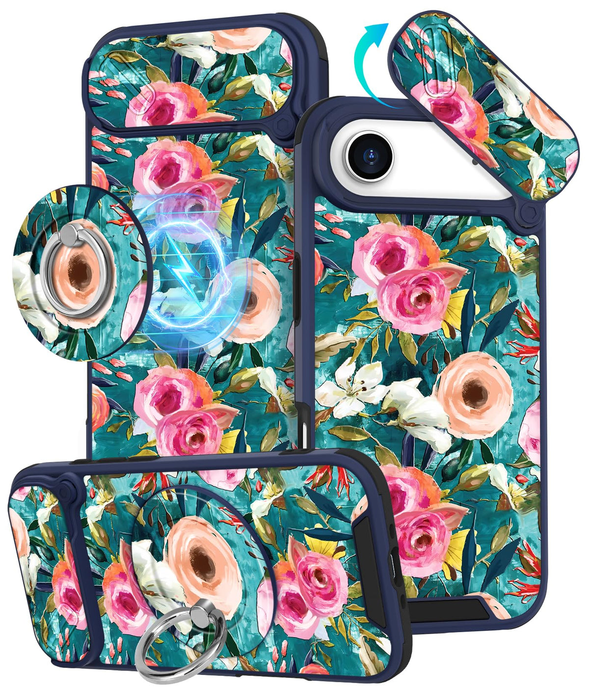 Buleens for iPhone 17 Pro Max Case 6.9 Inch - with Ring Stand & Camera Cover Aesthetic Cute Designed for Women Girls Girly Cartoon Kawaii Dogs Phone Case for iPhone 17 Pro Max Compatible with Magsafe