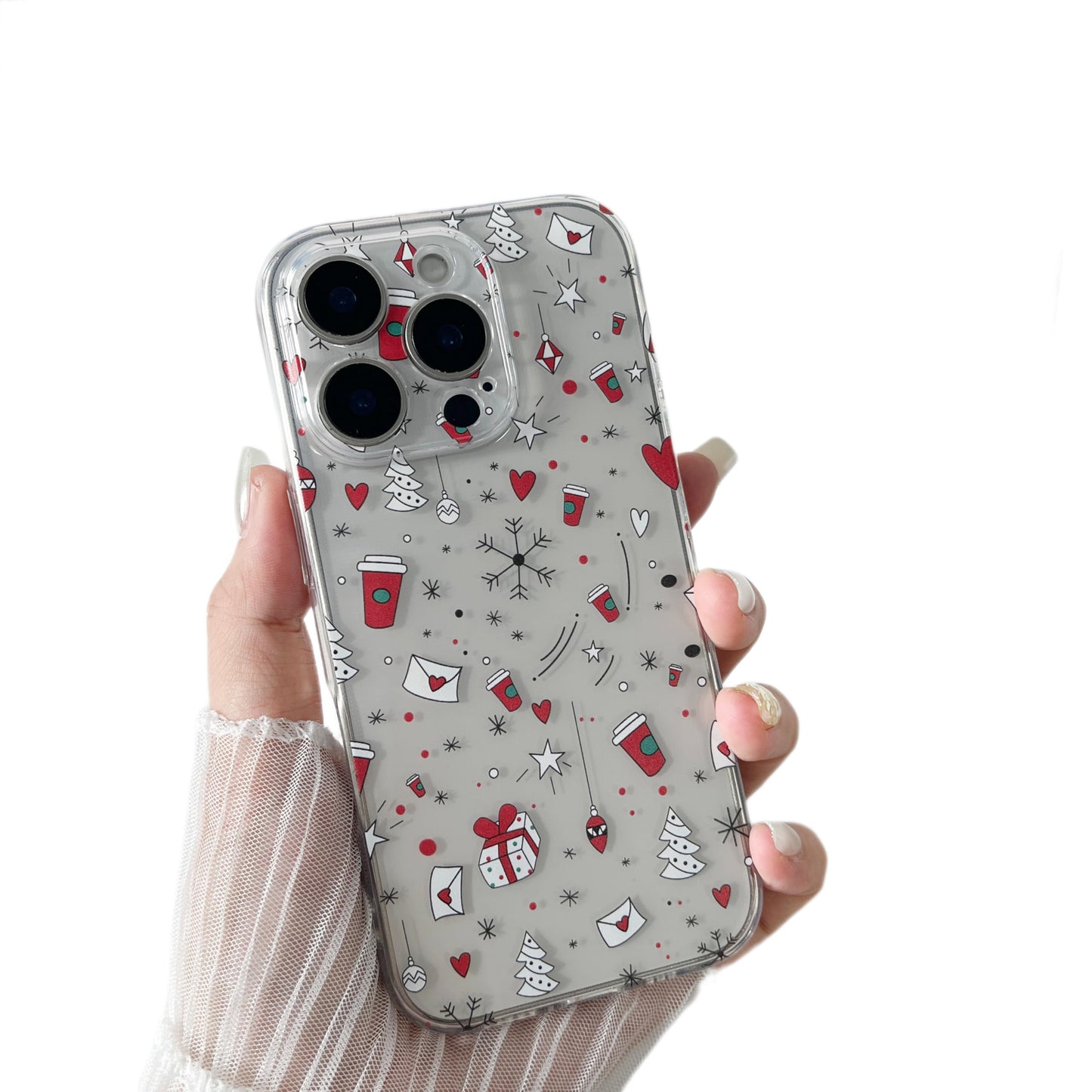 ZTOFERA Christmas Phone Case for iPhone 14 6.1 inch,Clear Cute Merry Christmas Pattern Phone Case Gifts Transparent Hard PC +TPU Bumper Shockproof Protective Cover-Gingerbread Man
