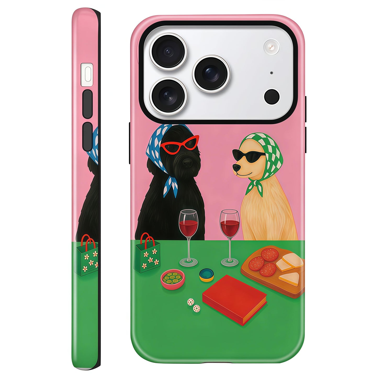 Candlelight Dinner Dog Case for iPhone 12/12 Pro | Hard Hybrid 2-Layer Design, Protective Scratch Resistant Cover for Women Girls