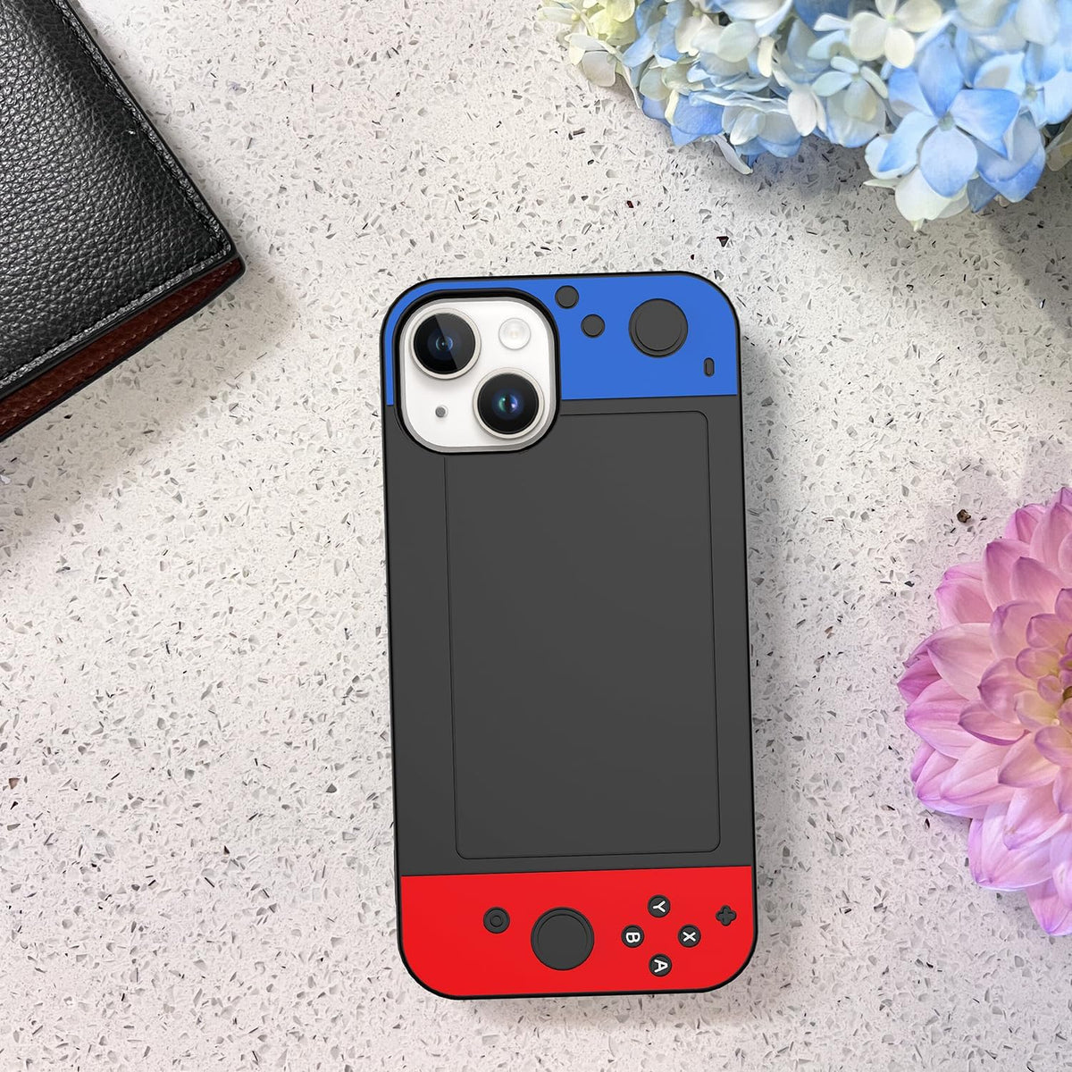 for iPhone 15 Case,for iPhone 14,for iPhone 13 Cover,3D Cartoon Cute Kawaii Fun Cool Video Game Phone Case,Snap On,Anti-Slip,Full Body Protection Cover for Man Women Teen Boy Girl Blue Red Black