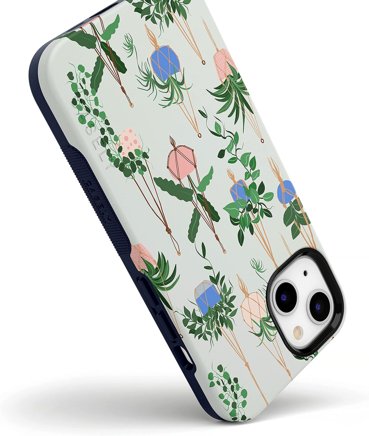 Casely iPhone 15 Case | Hanging Around | Potted Plants Floral | Bold Protective Design | Compatible with MagSafe