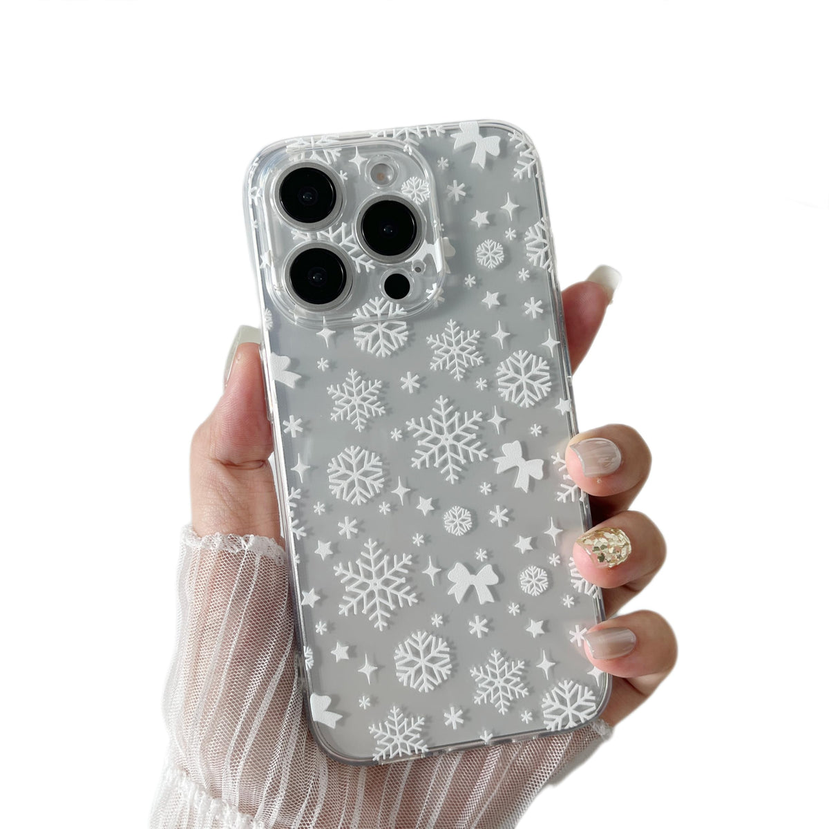 ZTOFERA Christmas Phone Case for iPhone 14 6.1 inch,Clear Cute Merry Christmas Pattern Phone Case Gifts Transparent Hard PC +TPU Bumper Shockproof Protective Cover-Gingerbread Man