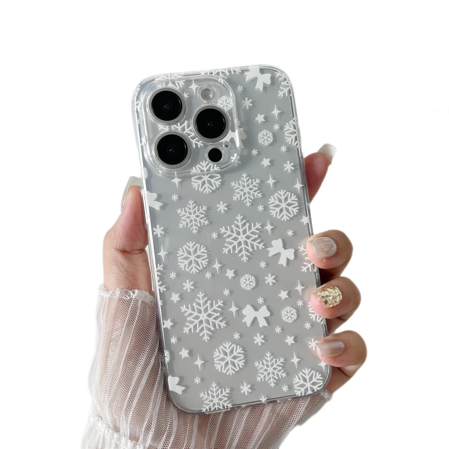 ZTOFERA Christmas Phone Case for iPhone 12 6.1 inch,Clear Cute Merry Christmas Pattern Phone Case Gifts Transparent Hard PC +TPU Bumper Shockproof Protective Cover-Gingerbread Man