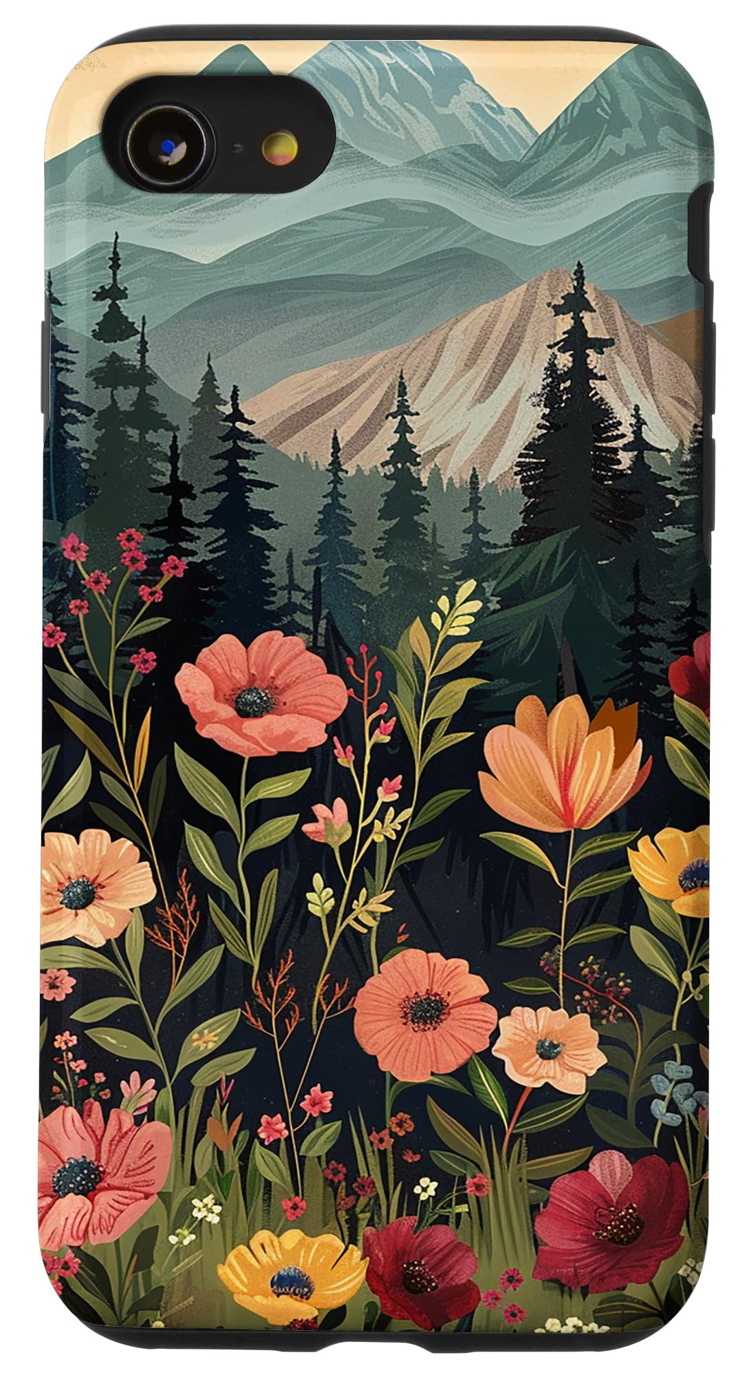 Floral Mountain Boho Pine Tree Forest Nature Case for iPhone 11