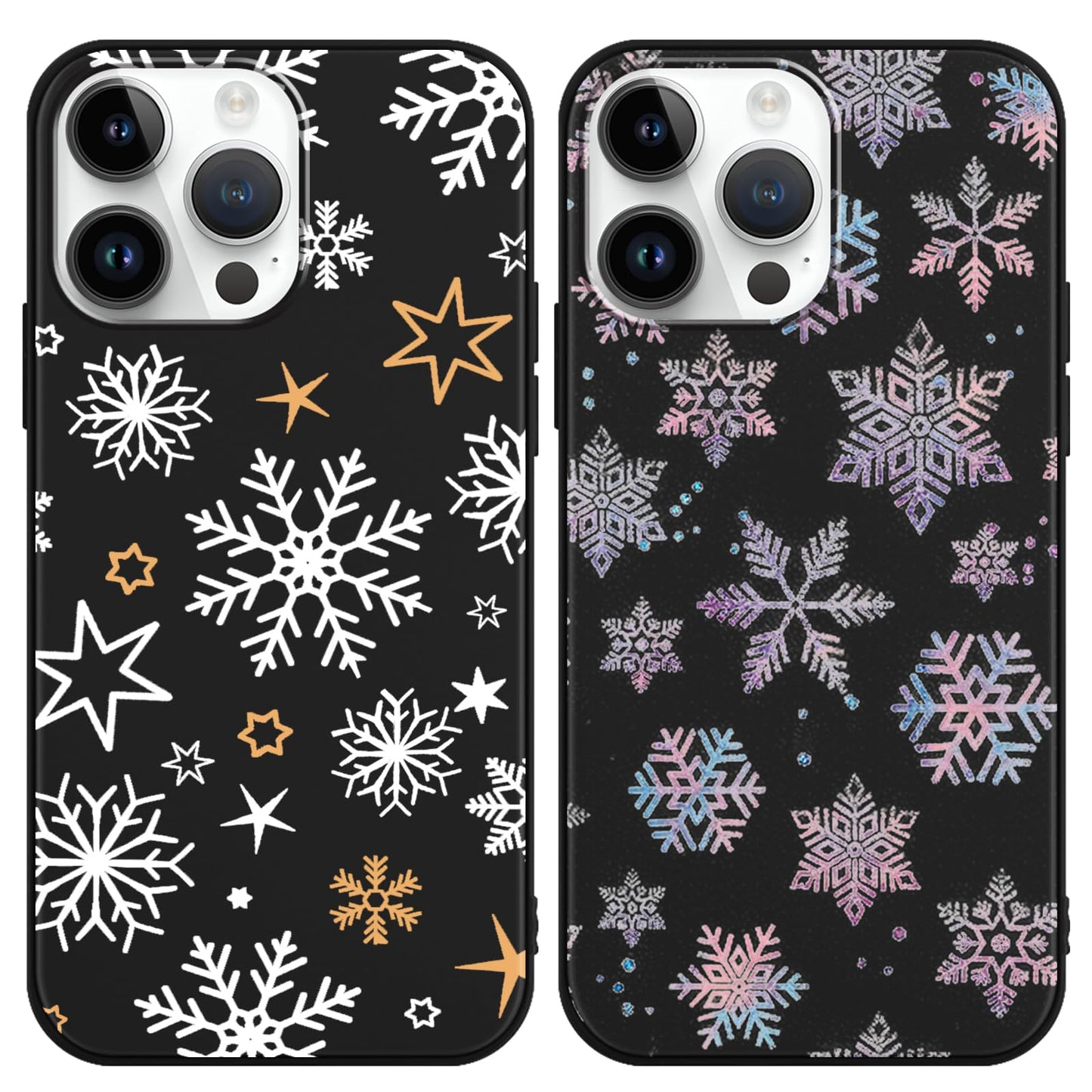 2 Pack Christmas Phone Case for iPhone 16 6.1'', Cute Christmas Tree Pattern Gifts Case with Gingerbread Canes Design Soft TPU Anti-Fall Protective Slim Shockproof Cover for Girl Women Men