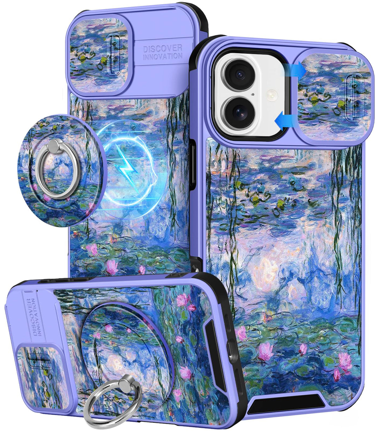 Buleens for iPhone 17 Pro Max Case 6.9 Inch - with Ring Stand & Camera Cover Aesthetic Cute Designed for Women Girls Girly Cartoon Kawaii Dogs Phone Case for iPhone 17 Pro Max Compatible with Magsafe