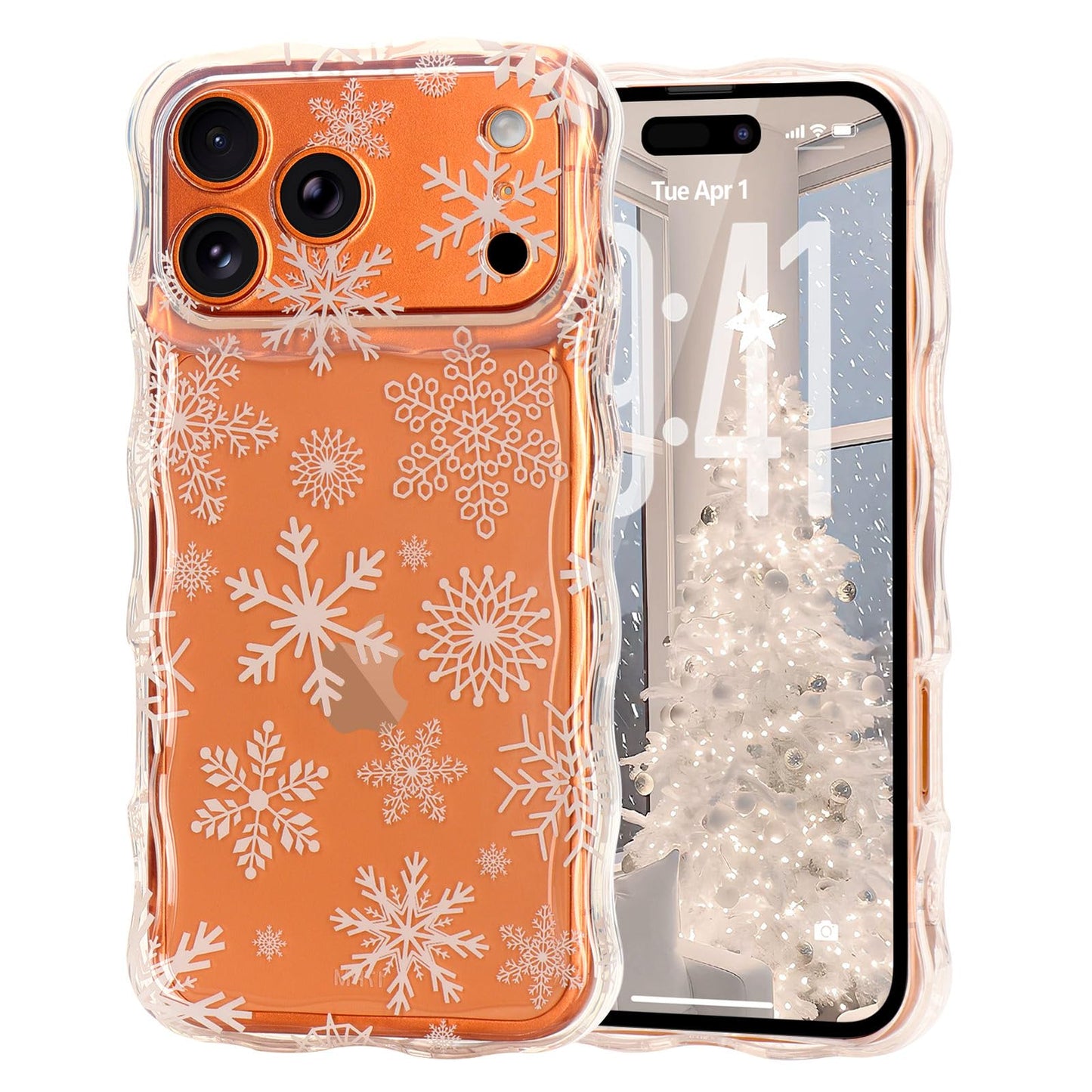 Christmas Phone Case for iPhone Air Wavy Clear Xmas,Candy Cane | Cute Curly Wavy Merry Xmas Pattern Case Clear Santa Snowman Elk Cover for Girls Kids Women Slim Protective Cover