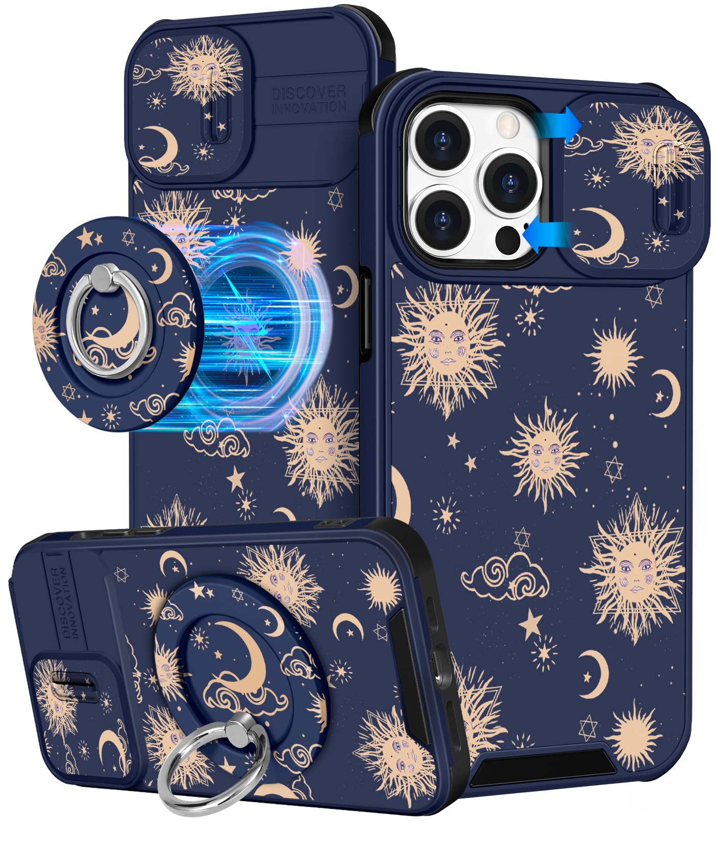 Buleens for iPhone 17 Pro Max Case 6.9 Inch - with Ring Stand & Camera Cover Aesthetic Cute Designed for Women Girls Girly Cartoon Kawaii Dogs Phone Case for iPhone 17 Pro Max Compatible with Magsafe