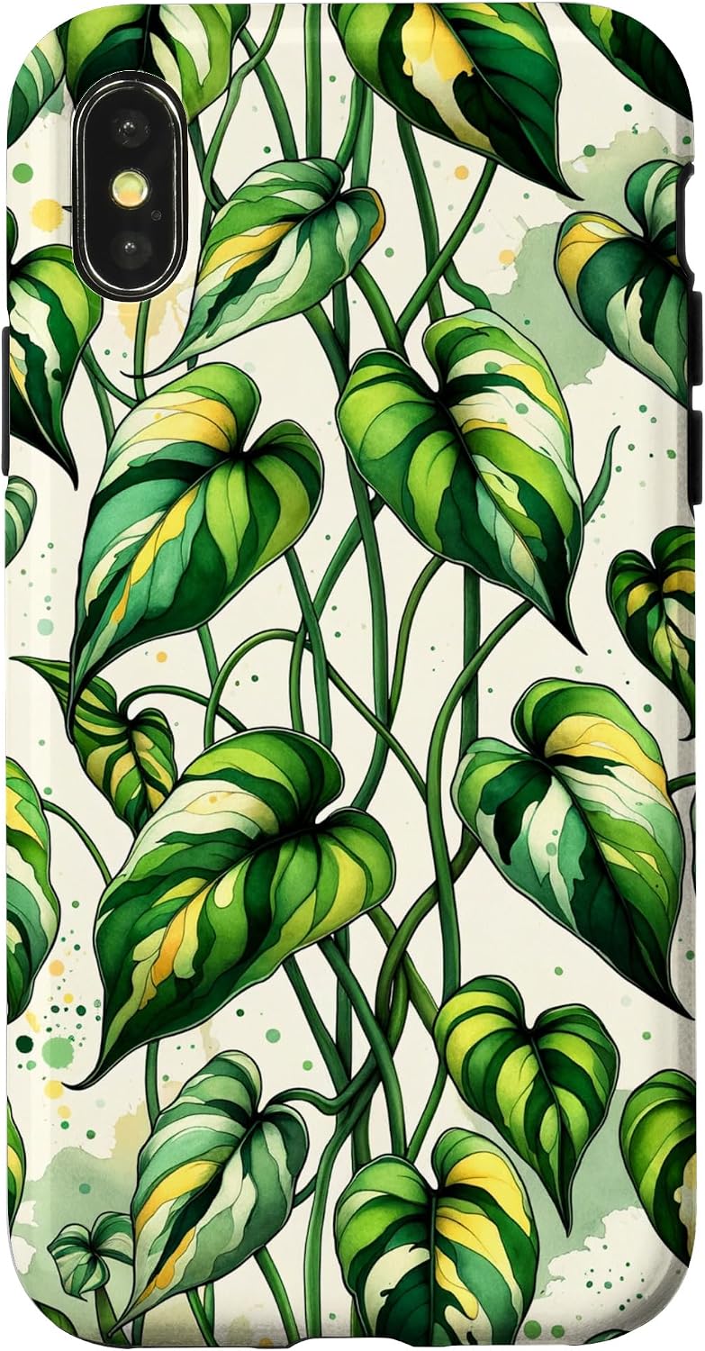 iPhone 14 Nature-Inspired Botanical Pothos House Plant Decorative Case