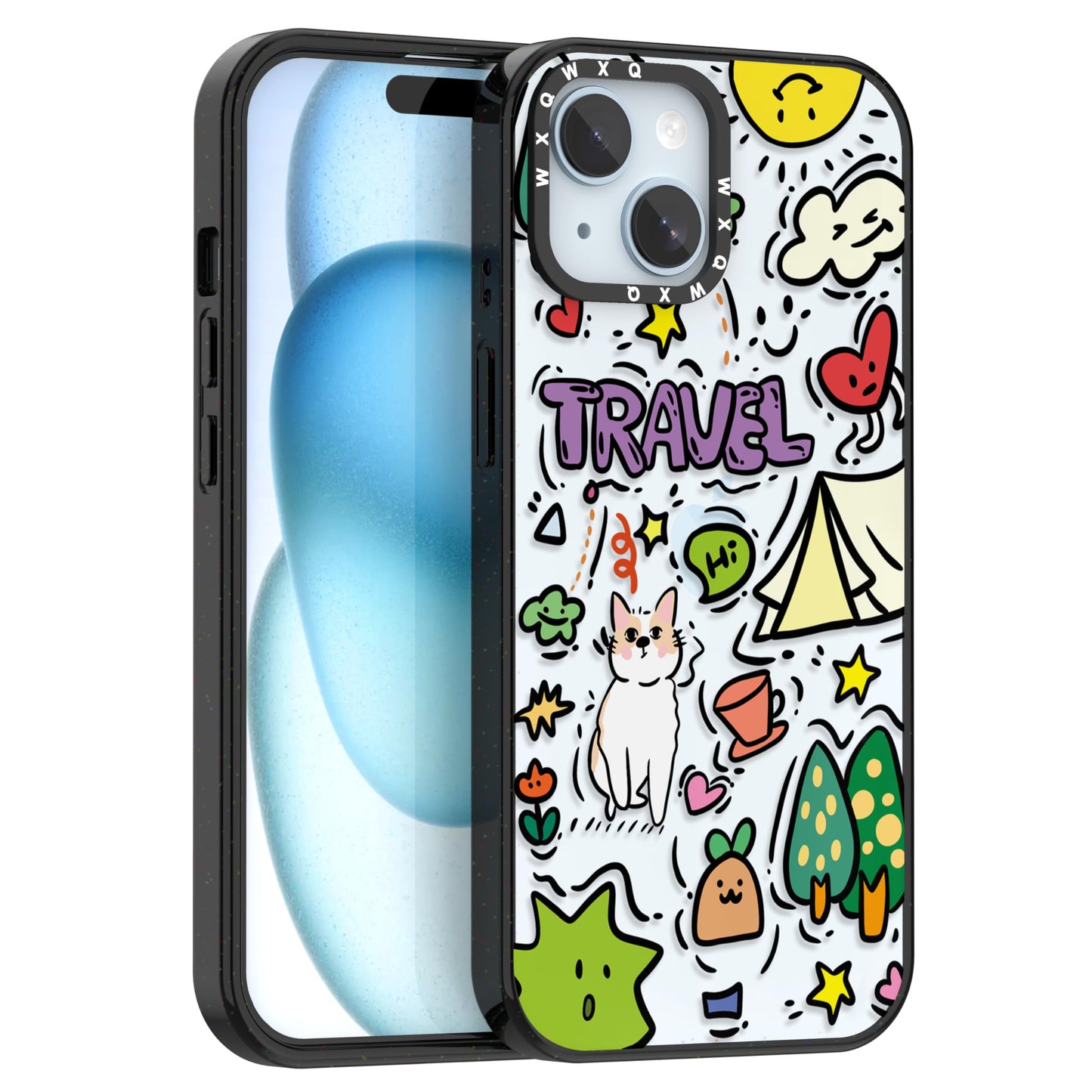 for iPhone 16 pro max Graffiti of Cartoon Animal Clear Phone Case | TPU+PC Premium Painted Anti-Drop Phone Case Superior Shock Absorption Military-Grade Drop Protection cover