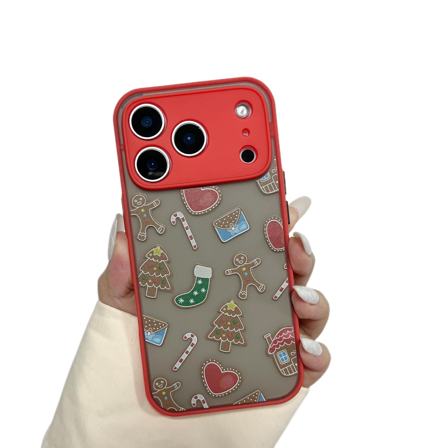 ZTOFERA Christmas Case for iPhone 15,Cute Merry Christmas Pattern Phone Case Gifts Translucent Silicone Hard PC +TPU Bumper Shockproof Protective Cover for iPhone 15 6.1 inch-Gingerbread Man