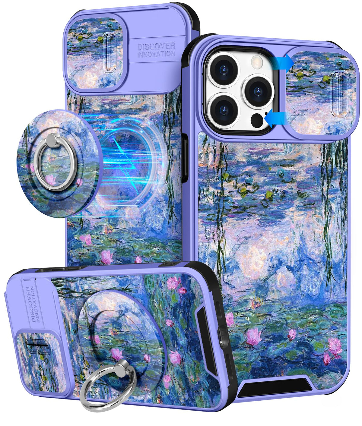 Buleens for iPhone 17 Pro Max Case 6.9 Inch - with Ring Stand & Camera Cover Aesthetic Cute Designed for Women Girls Girly Cartoon Kawaii Dogs Phone Case for iPhone 17 Pro Max Compatible with Magsafe