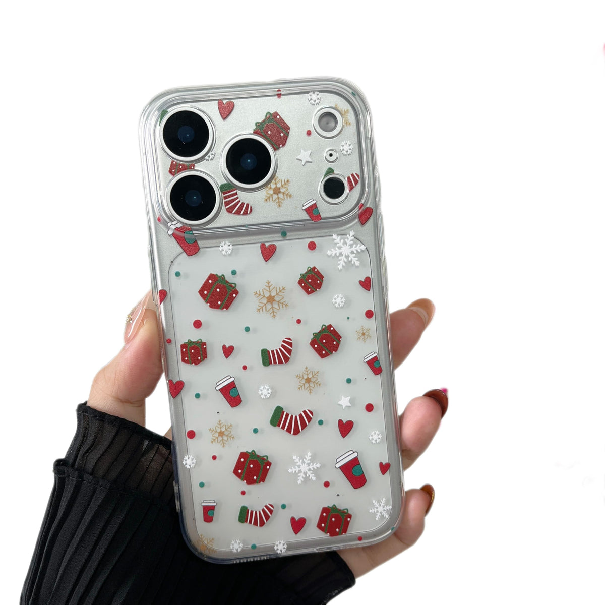 ZTOFERA Christmas Phone Case for iPhone 14 6.1 inch,Clear Cute Merry Christmas Pattern Phone Case Gifts Transparent Hard PC +TPU Bumper Shockproof Protective Cover-Gingerbread Man