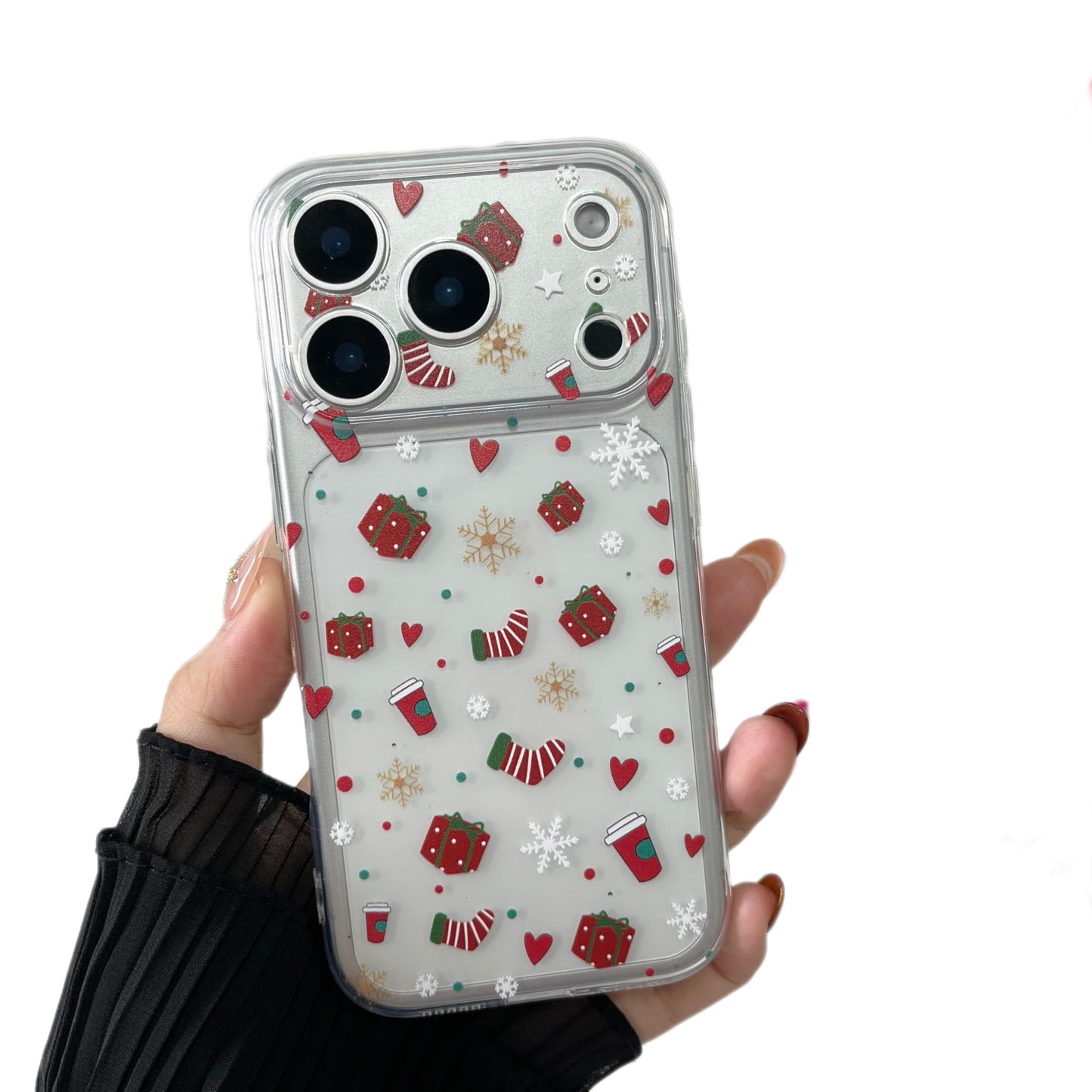 ZTOFERA Christmas Phone Case for iPhone 12 6.1 inch,Clear Cute Merry Christmas Pattern Phone Case Gifts Transparent Hard PC +TPU Bumper Shockproof Protective Cover-Gingerbread Man