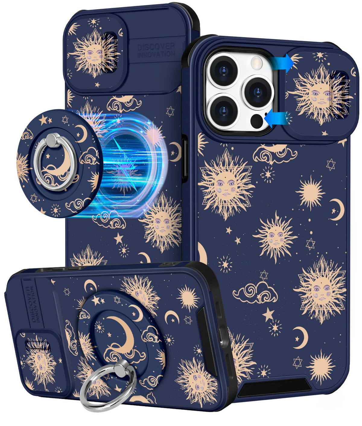 Buleens for iPhone 17 Pro Max Case 6.9 Inch - with Ring Stand & Camera Cover Aesthetic Cute Designed for Women Girls Girly Cartoon Kawaii Dogs Phone Case for iPhone 17 Pro Max Compatible with Magsafe