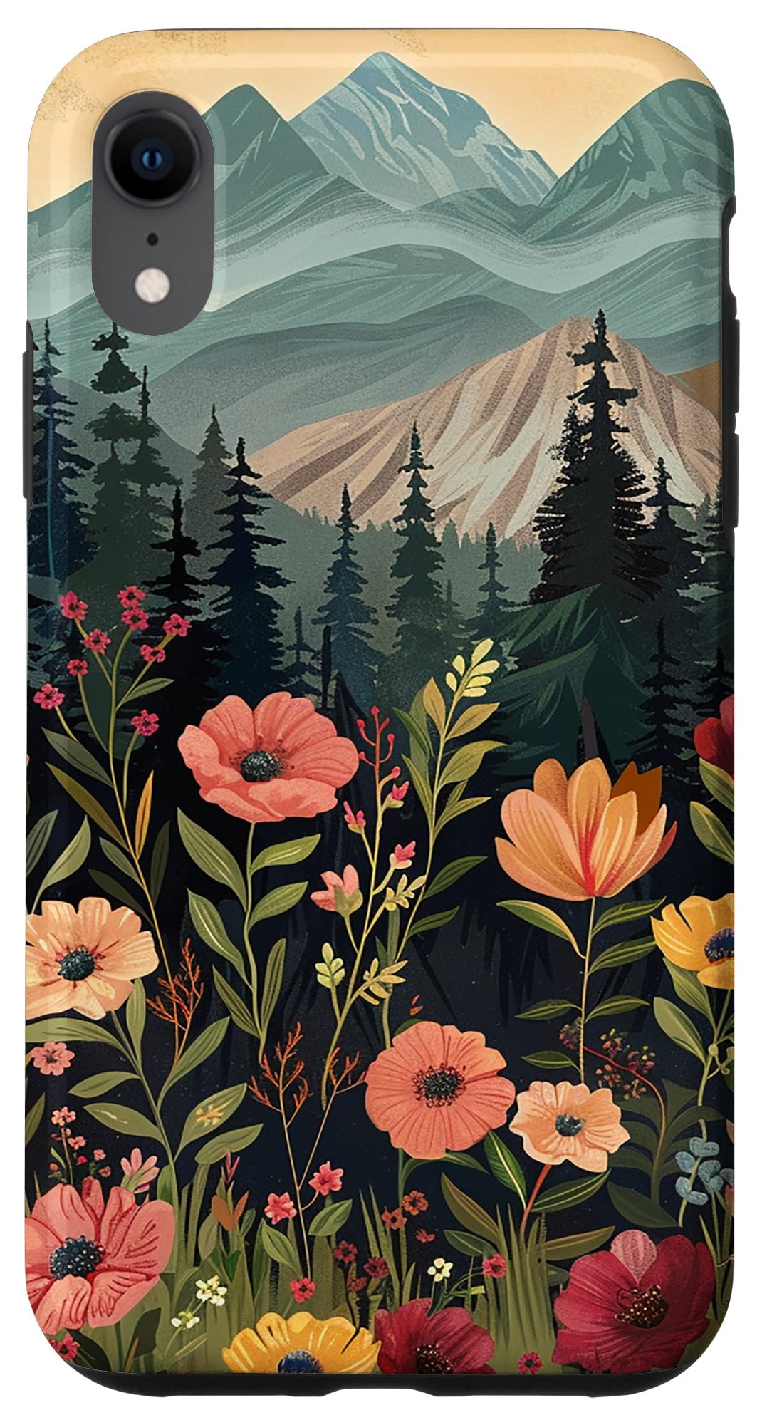 Floral Mountain Boho Pine Tree Forest Nature Case for iPhone 11