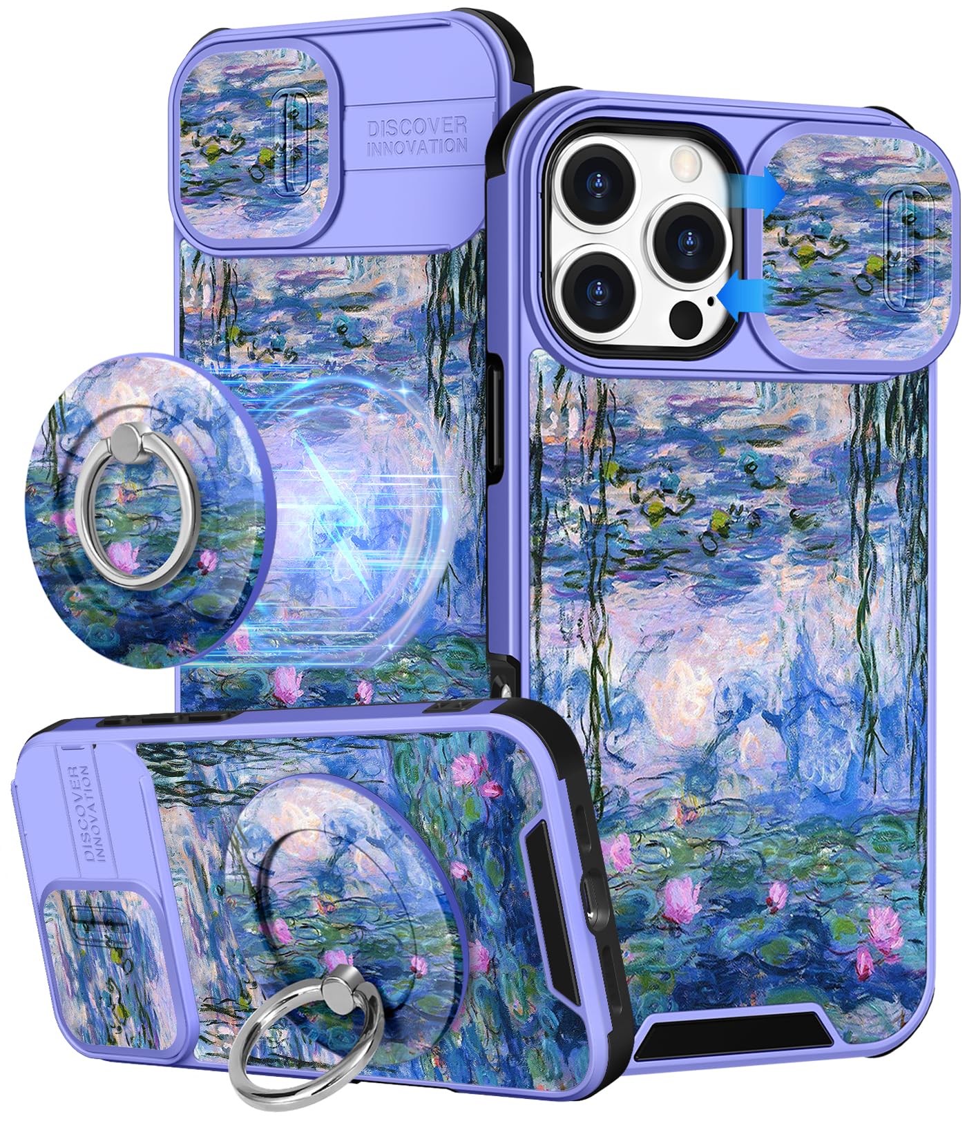 Buleens for iPhone 17 Pro Max Case 6.9 Inch - with Ring Stand & Camera Cover Aesthetic Cute Designed for Women Girls Girly Cartoon Kawaii Dogs Phone Case for iPhone 17 Pro Max Compatible with Magsafe