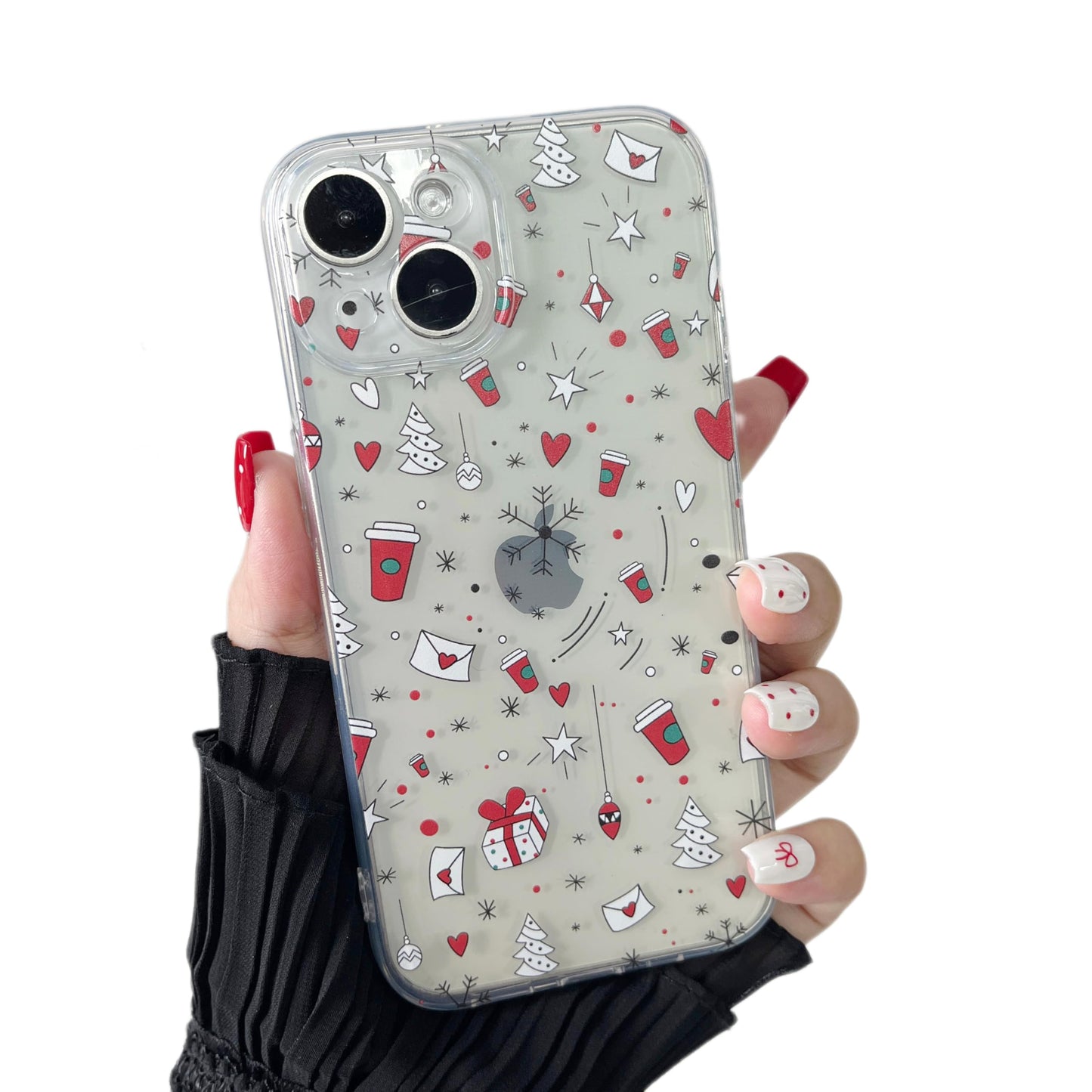 ZTOFERA Christmas Phone Case for iPhone 12 6.1 inch,Clear Cute Merry Christmas Pattern Phone Case Gifts Transparent Hard PC +TPU Bumper Shockproof Protective Cover-Gingerbread Man