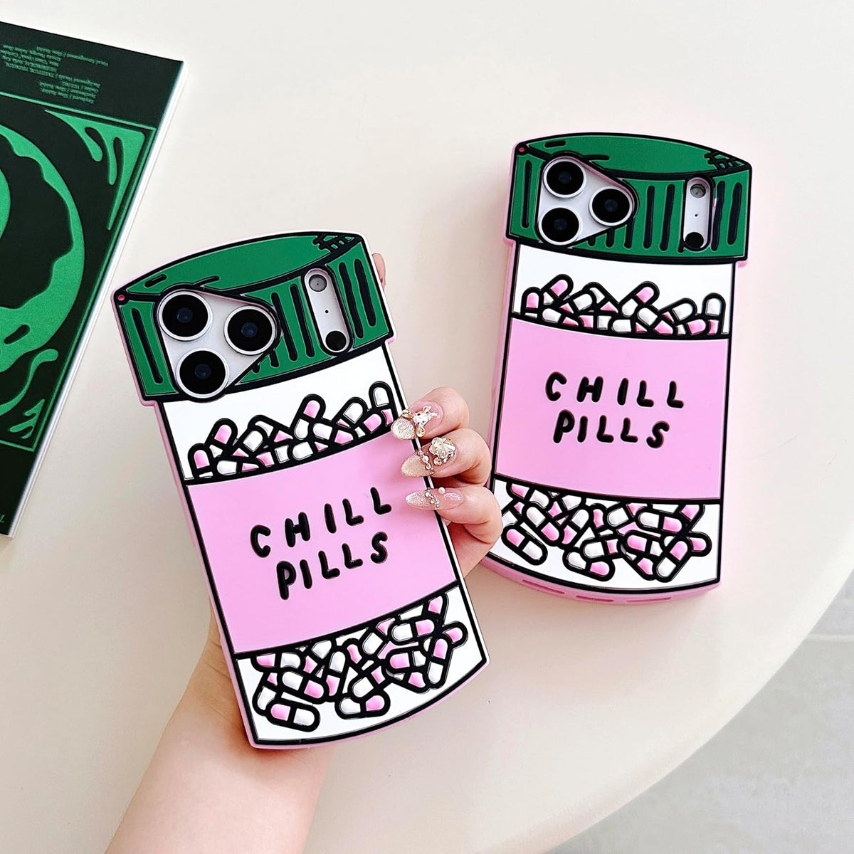 Cases Compatible with iPhone 17 Pro Max Case 3D Silicone Cute Cartoon Lovely Design Soft Slim Fit Rubber Bumper Shockproof Cover for Apple iPhone 17 Pro Max 6.9" Pills