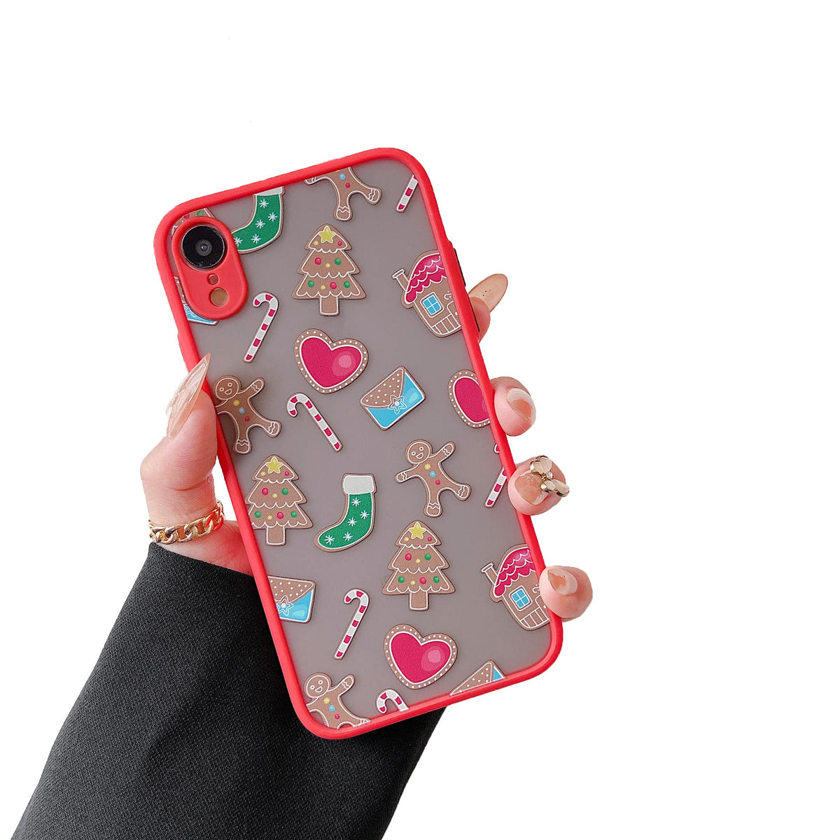 ZTOFERA Christmas Case for iPhone 15,Cute Merry Christmas Pattern Phone Case Gifts Translucent Silicone Hard PC +TPU Bumper Shockproof Protective Cover for iPhone 15 6.1 inch-Gingerbread Man