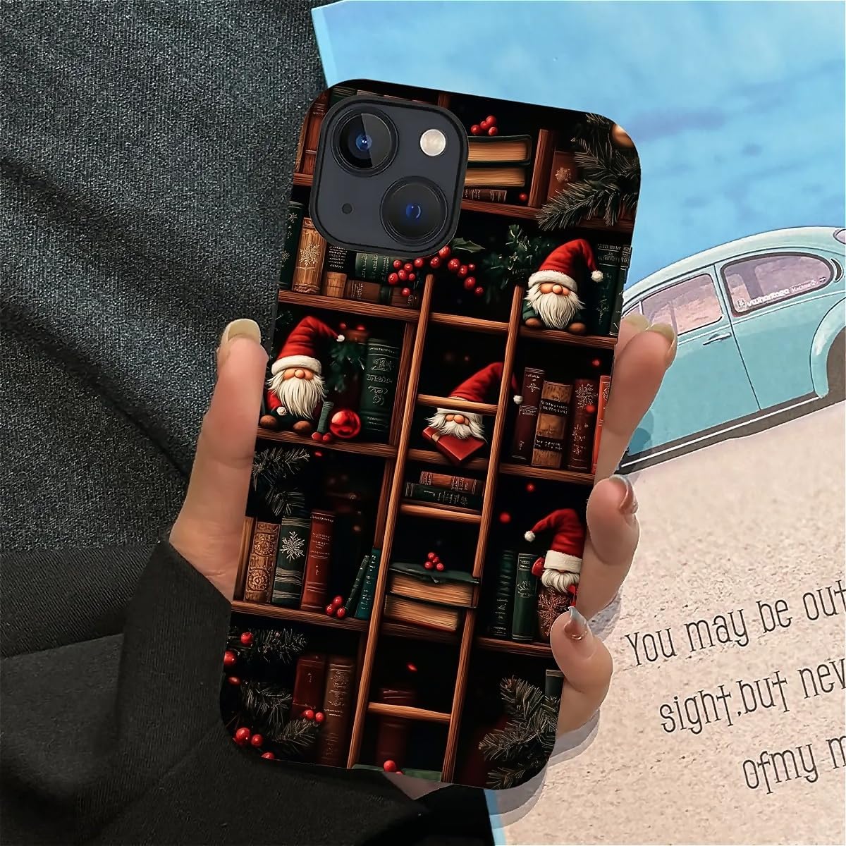 DAIZAG Phone Case Compatible with iPhone 13/14,Christmas Santa Claus Mixed 2 Layer Soft Silicone+Hard PC Ddouble Protection Ultra-Thin Phone Case for iPhone 13/14