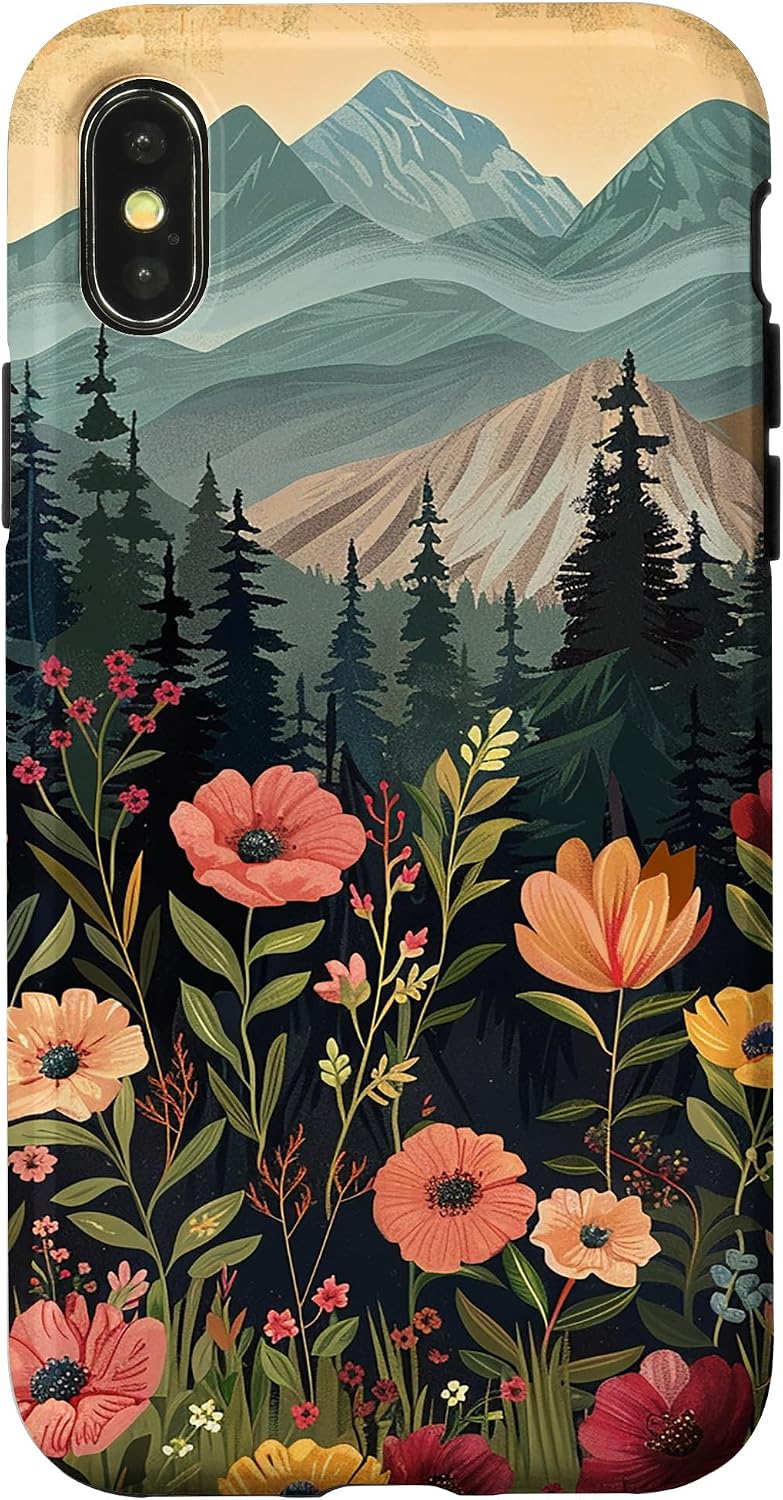 Floral Mountain Boho Pine Tree Forest Nature Case for iPhone 11