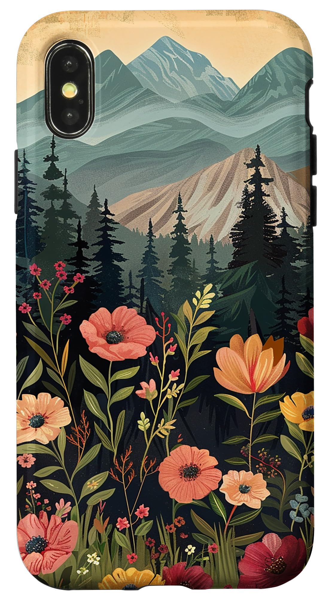 Floral Mountain Boho Pine Tree Forest Nature Case for iPhone 11