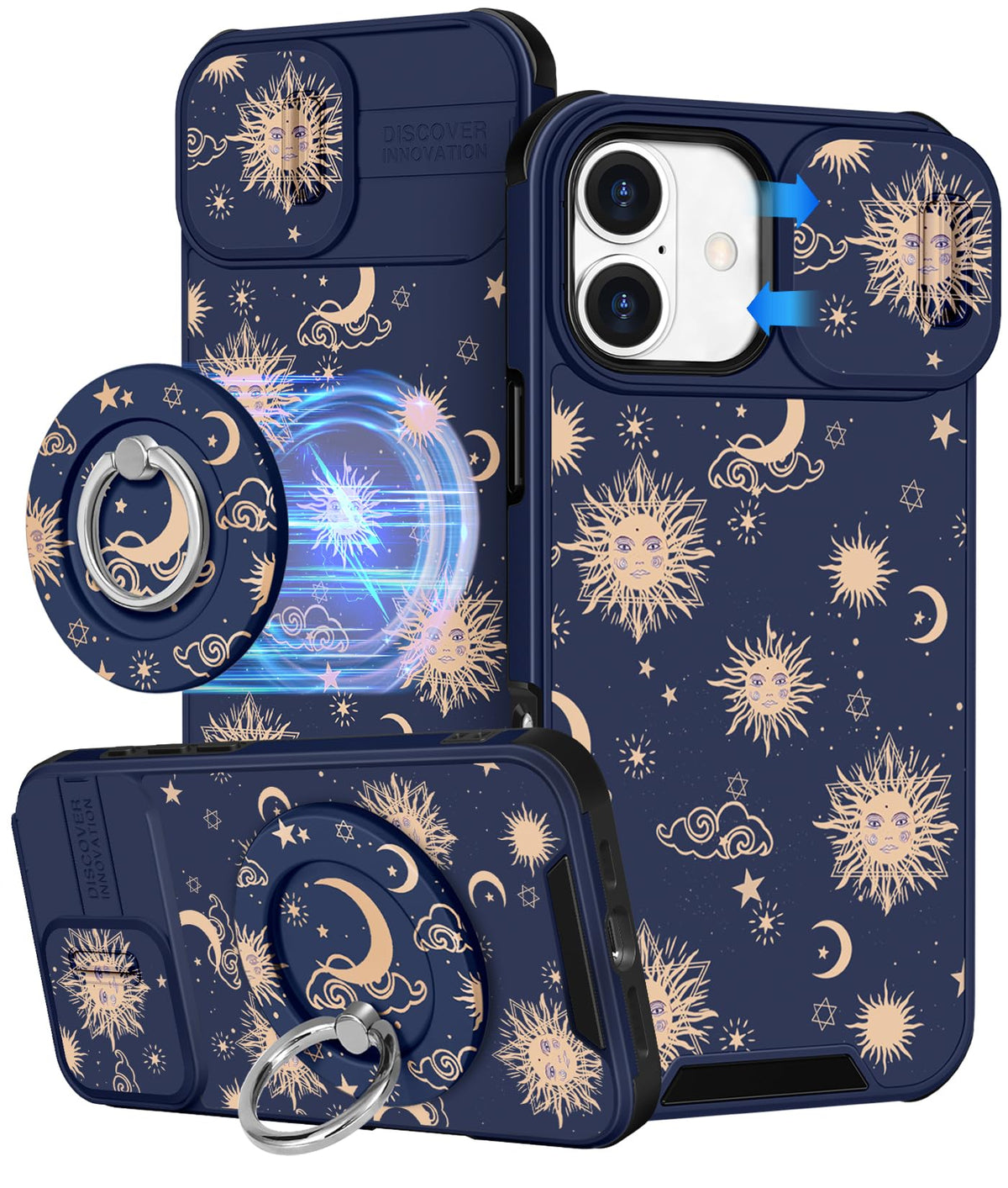 Buleens for iPhone 17 Pro Max Case 6.9 Inch - with Ring Stand & Camera Cover Aesthetic Cute Designed for Women Girls Girly Cartoon Kawaii Dogs Phone Case for iPhone 17 Pro Max Compatible with Magsafe