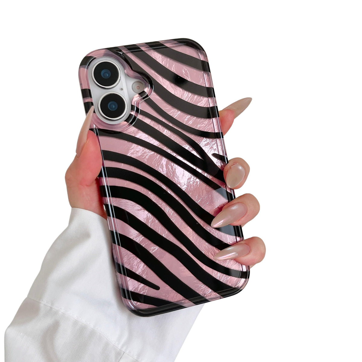 for iPhone 17 Pro Glitter Leopard Print Phone Case, Sparkly Cheetah Animal Pattern Clear Soft TPU Shockproof Protective Cover for Women Girls (Zebra Stripe, for iPhone 17 Pro)