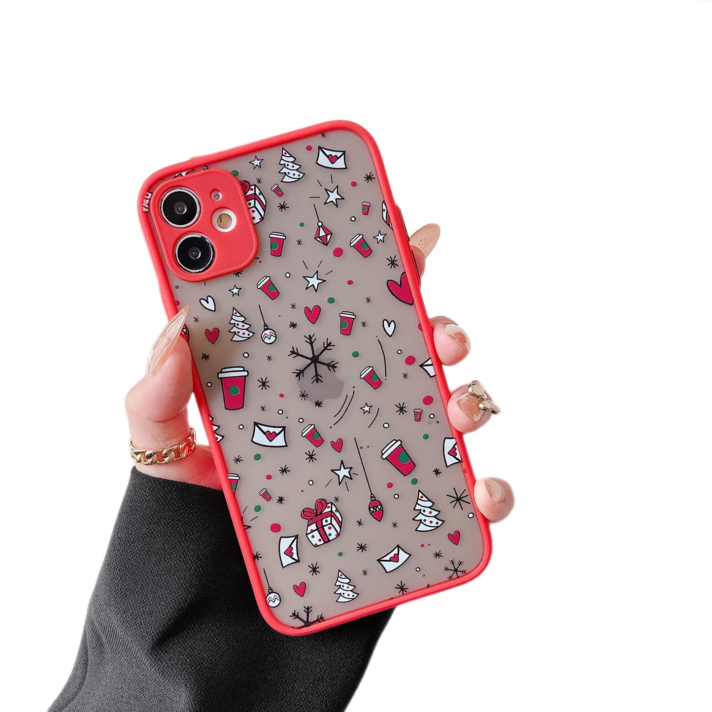 ZTOFERA Christmas Case for iPhone 15,Cute Merry Christmas Pattern Phone Case Gifts Translucent Silicone Hard PC +TPU Bumper Shockproof Protective Cover for iPhone 15 6.1 inch-Gingerbread Man