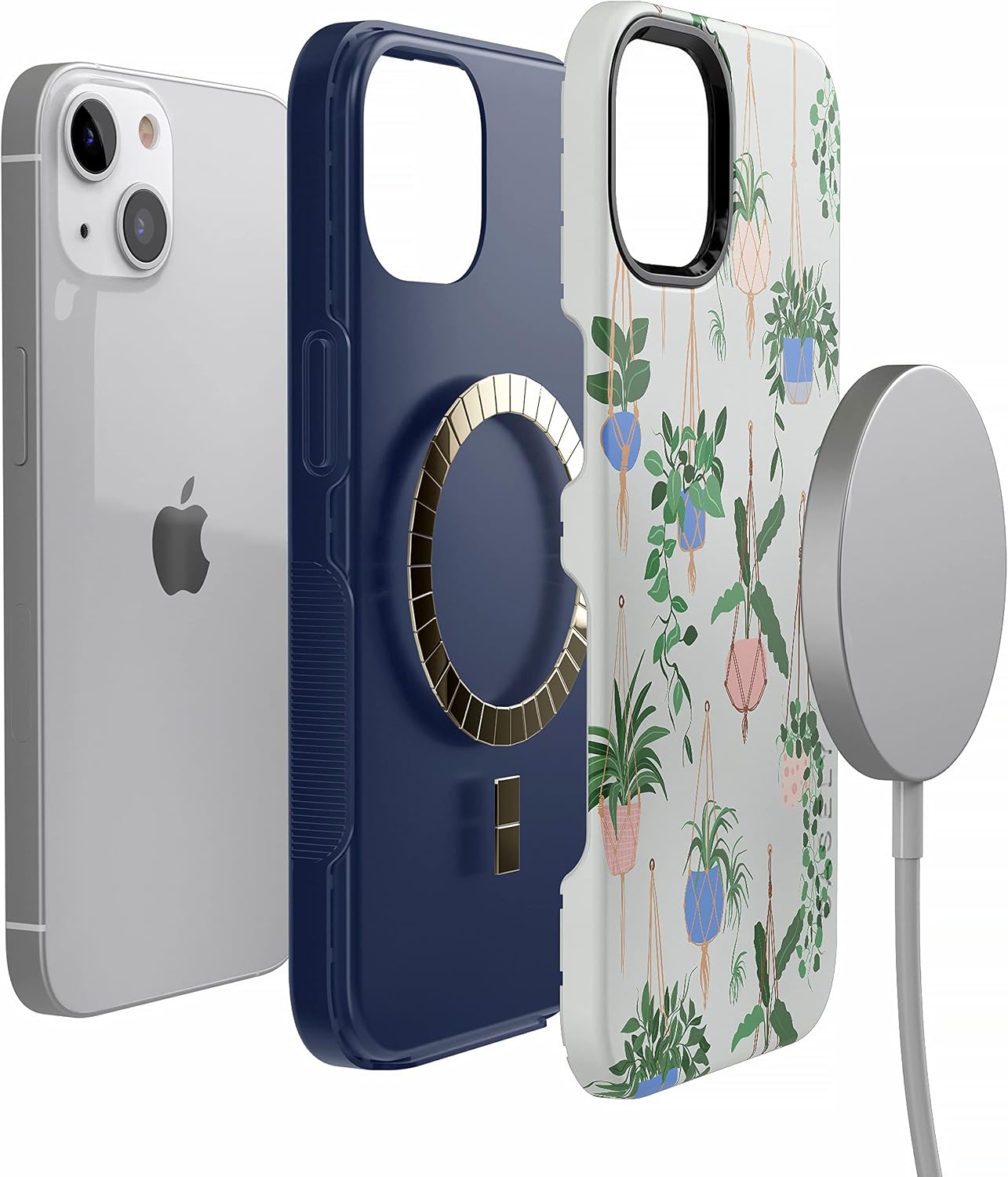 Casely iPhone 15 Case | Hanging Around | Potted Plants Floral | Bold Protective Design | Compatible with MagSafe