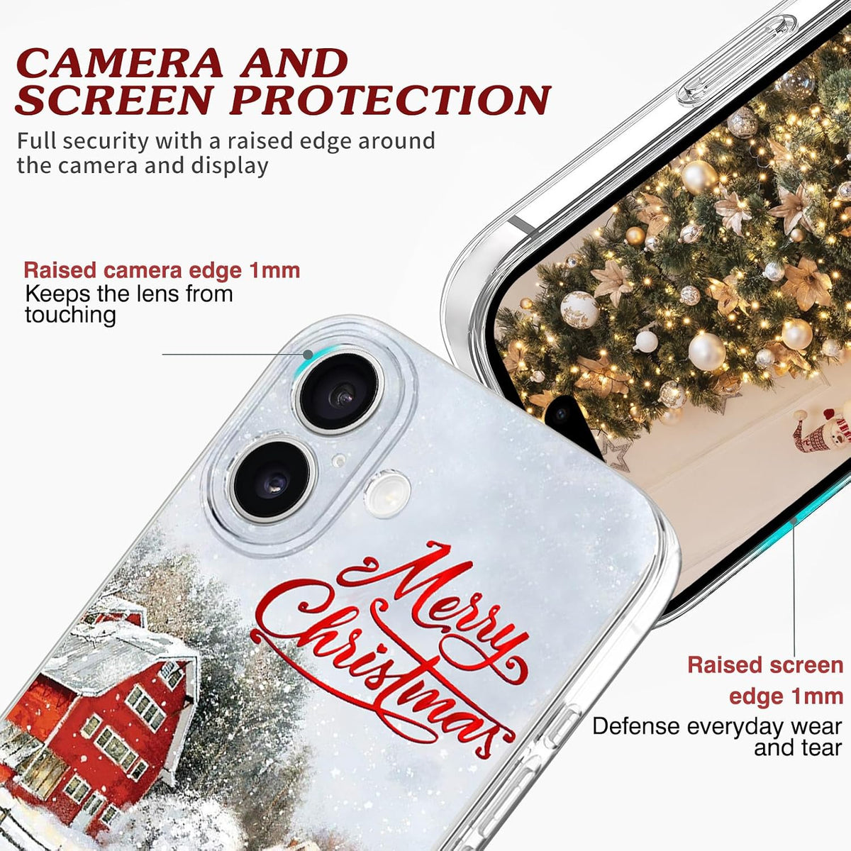 Newseego for iPhone 16 Case, Cute Red Car Pattern Merry Christmas Phone Case for Women Girls Children Anti-Yellow Soft TPU Bumper Shockproof Protective Cover for iPhone 16