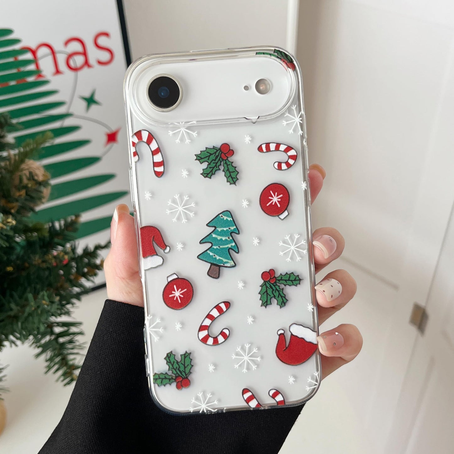 RALEAVO for iPhone 16 Christmas Case Clear Cute Snowflakes Pattern,White | for iPhone 16 Case Christmas Cute Snowflakes Design,Winter Holiday Cover,Transparent Soft TPU Shockproof Protective