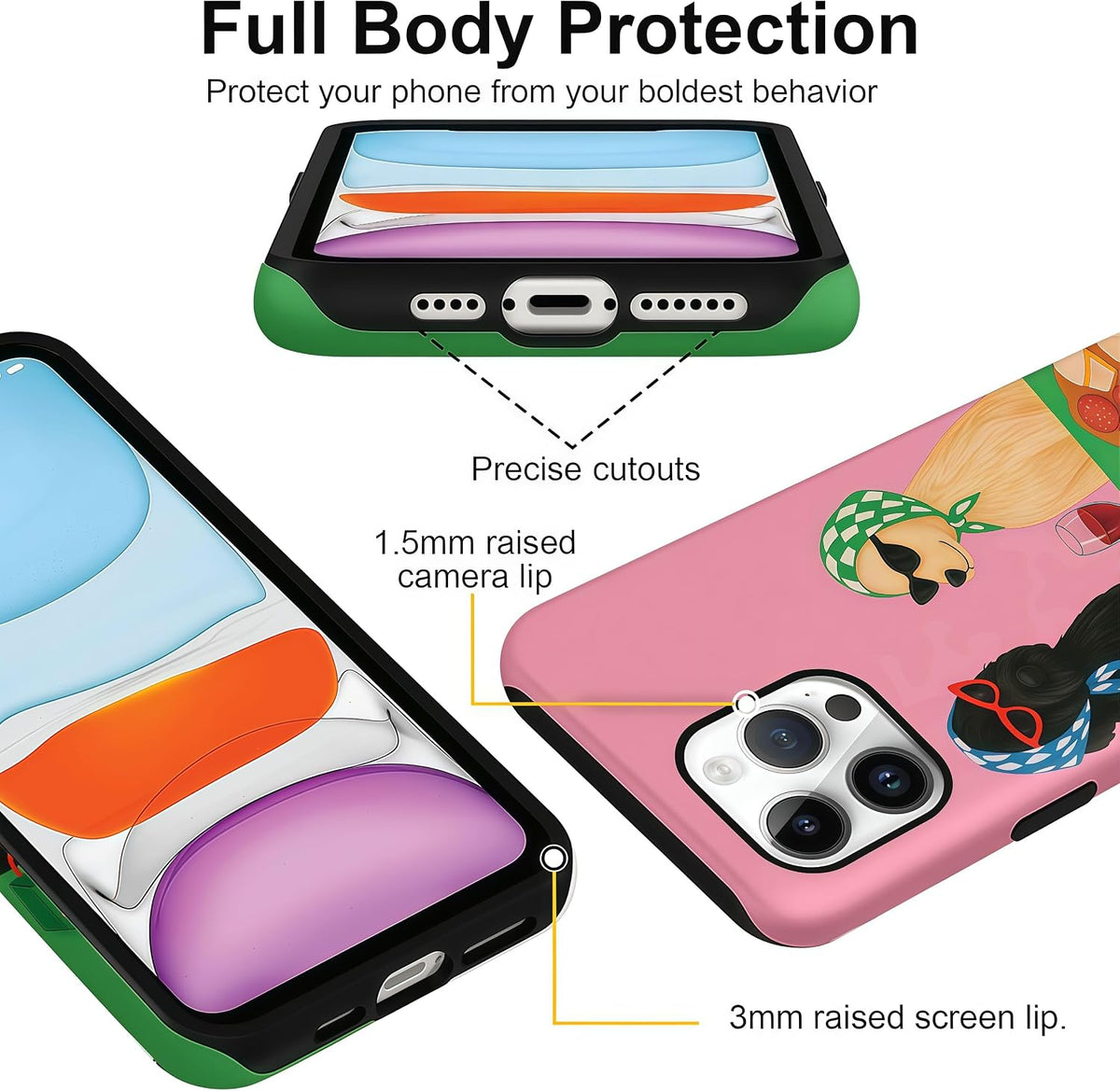 Candlelight Dinner Dog Case for iPhone 12/12 Pro | Hard Hybrid 2-Layer Design, Protective Scratch Resistant Cover for Women Girls
