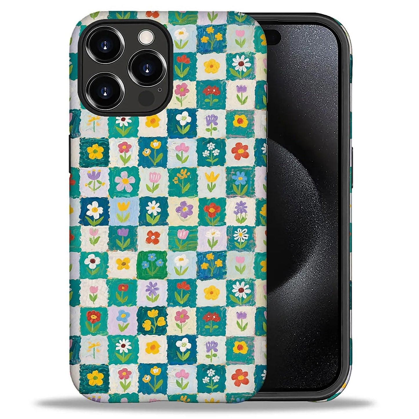 for iPhone 15 Case,Hybrid 2-Layer Hard Shell + Silicone Protective Case -Resistant Shockproof- A Naughty Cat with Blue Stripes Eating Fish