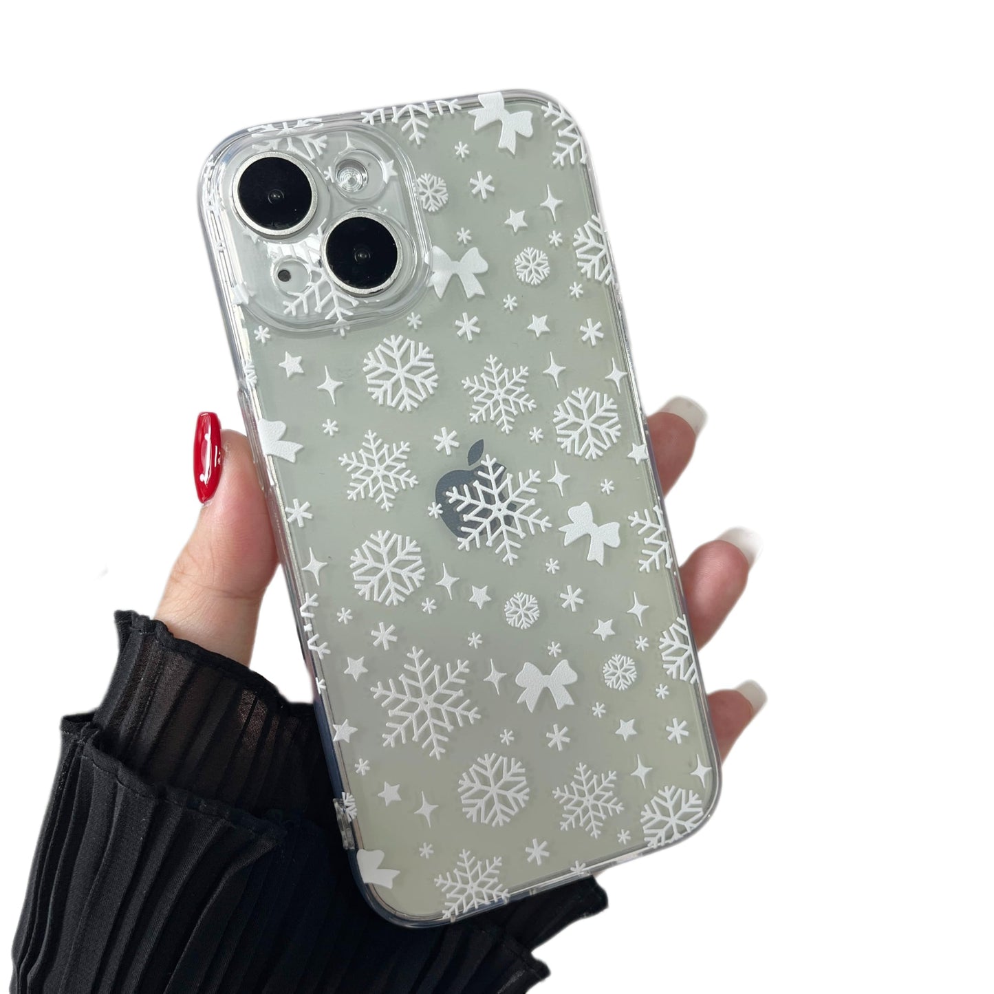 ZTOFERA Christmas Phone Case for iPhone 14 6.1 inch,Clear Cute Merry Christmas Pattern Phone Case Gifts Transparent Hard PC +TPU Bumper Shockproof Protective Cover-Gingerbread Man