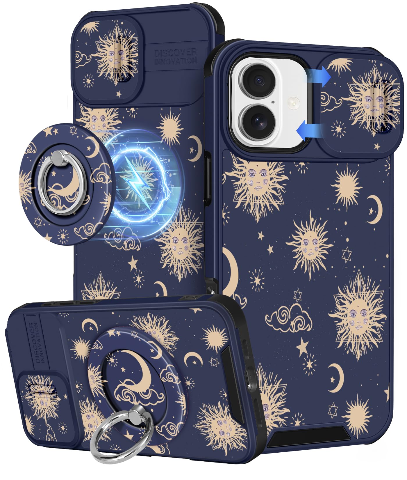 Buleens for iPhone 17 Pro Max Case 6.9 Inch - with Ring Stand & Camera Cover Aesthetic Cute Designed for Women Girls Girly Cartoon Kawaii Dogs Phone Case for iPhone 17 Pro Max Compatible with Magsafe