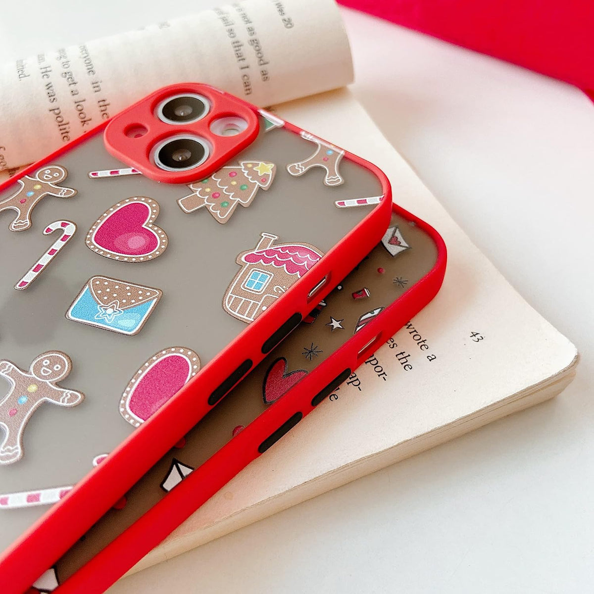 ZTOFERA Christmas Case for iPhone 15,Cute Merry Christmas Pattern Phone Case Gifts Translucent Silicone Hard PC +TPU Bumper Shockproof Protective Cover for iPhone 15 6.1 inch-Gingerbread Man