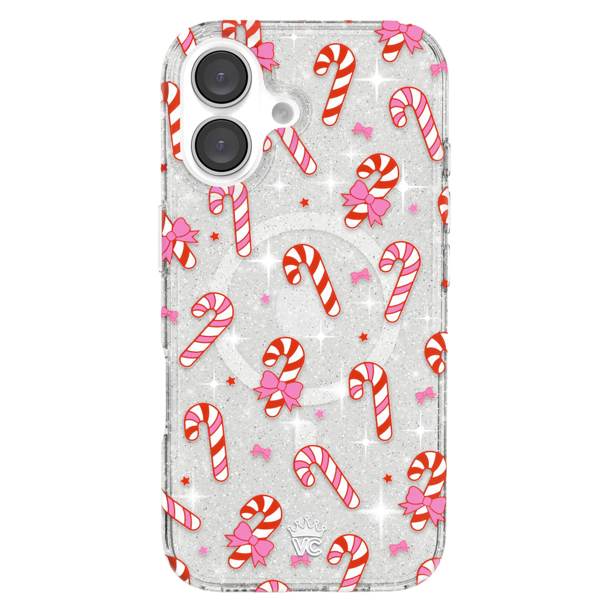VELVET CAVIAR Christmas Phone Case for iPhone 16 - Compatible with MagSafe [10ft Drop Tested] - Holiday Peppermint Glitter Winter Theme