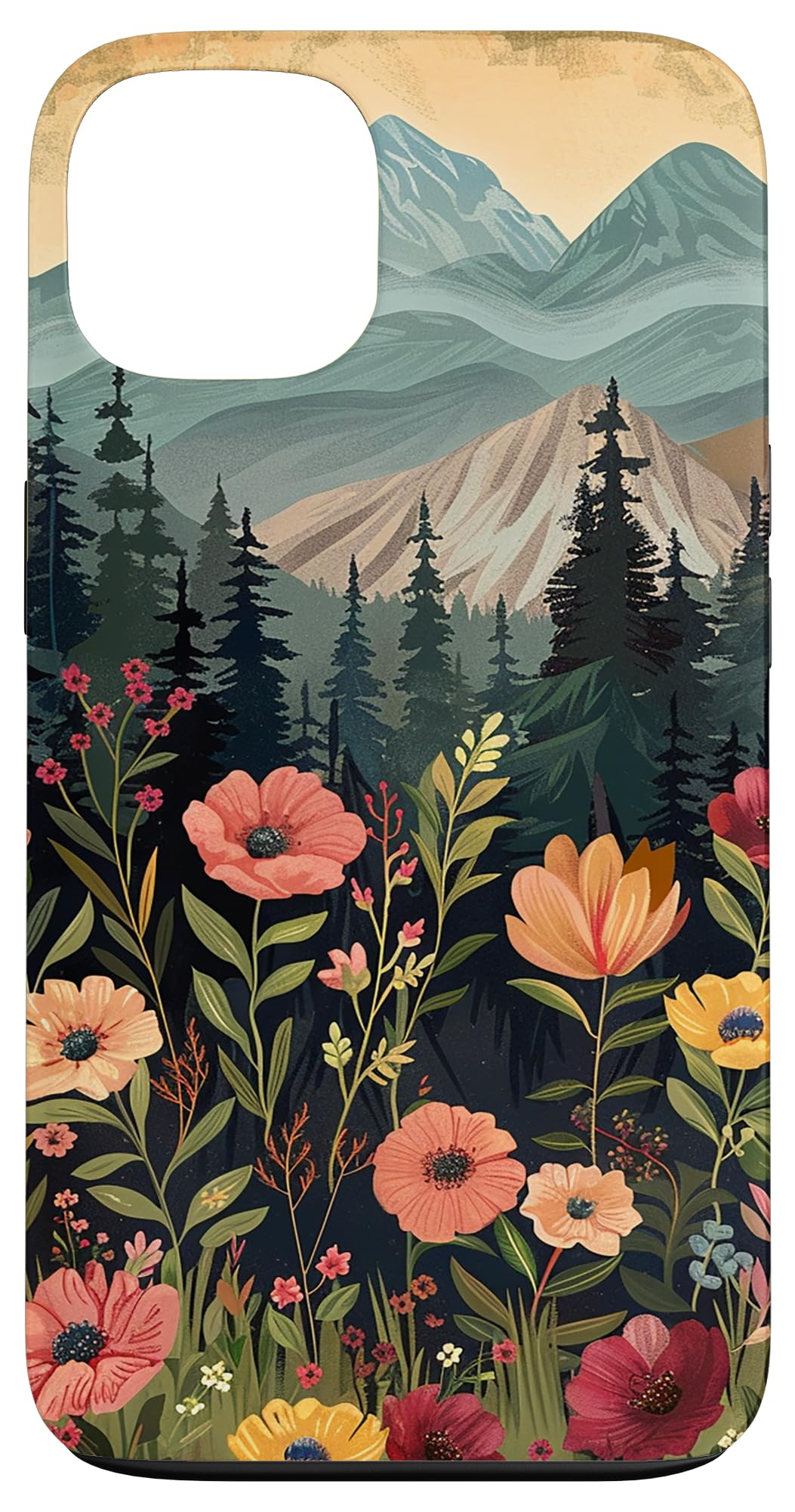 Floral Mountain Boho Pine Tree Forest Nature Case for iPhone 11