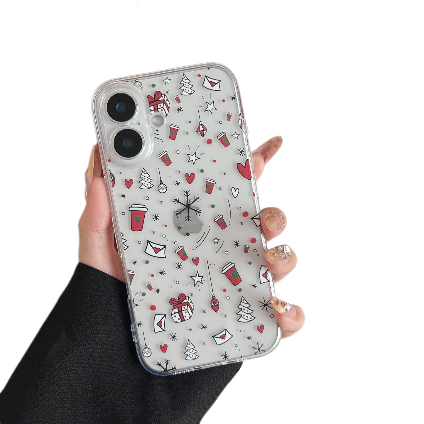 ZTOFERA Christmas Phone Case for iPhone 14 6.1 inch,Clear Cute Merry Christmas Pattern Phone Case Gifts Transparent Hard PC +TPU Bumper Shockproof Protective Cover-Gingerbread Man