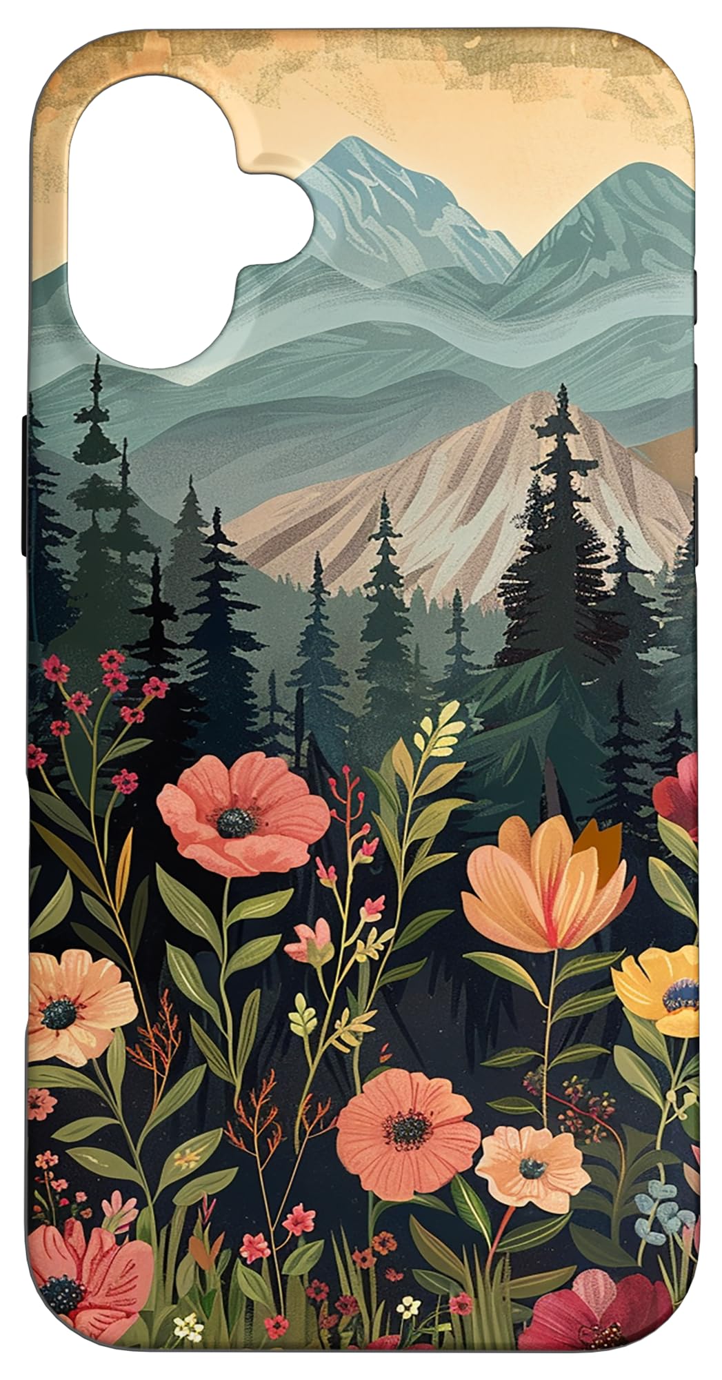Floral Mountain Boho Pine Tree Forest Nature Case for iPhone 11